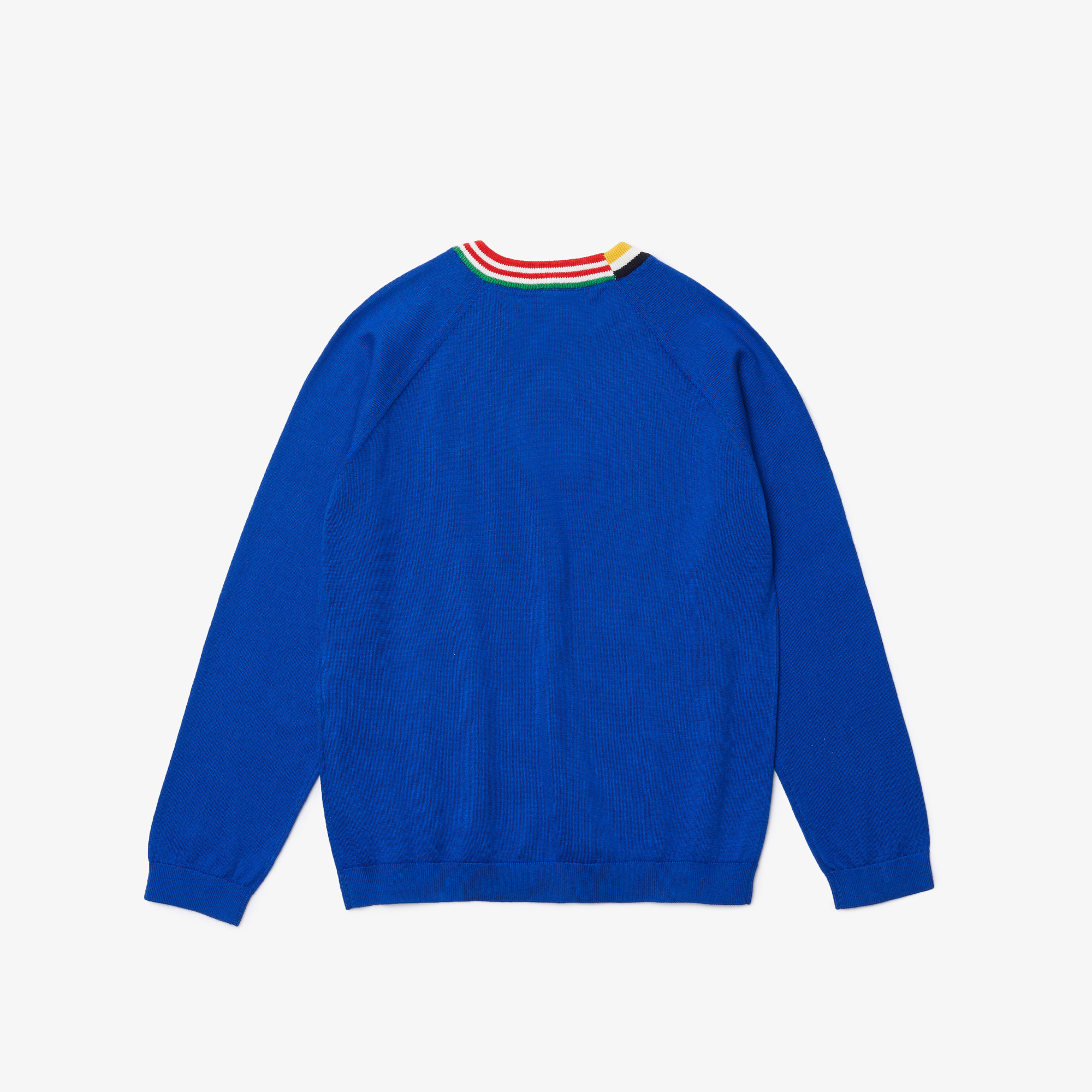 Lacoste Çocuk Bisiklet Yaka Saks Mavi Triko Kazak