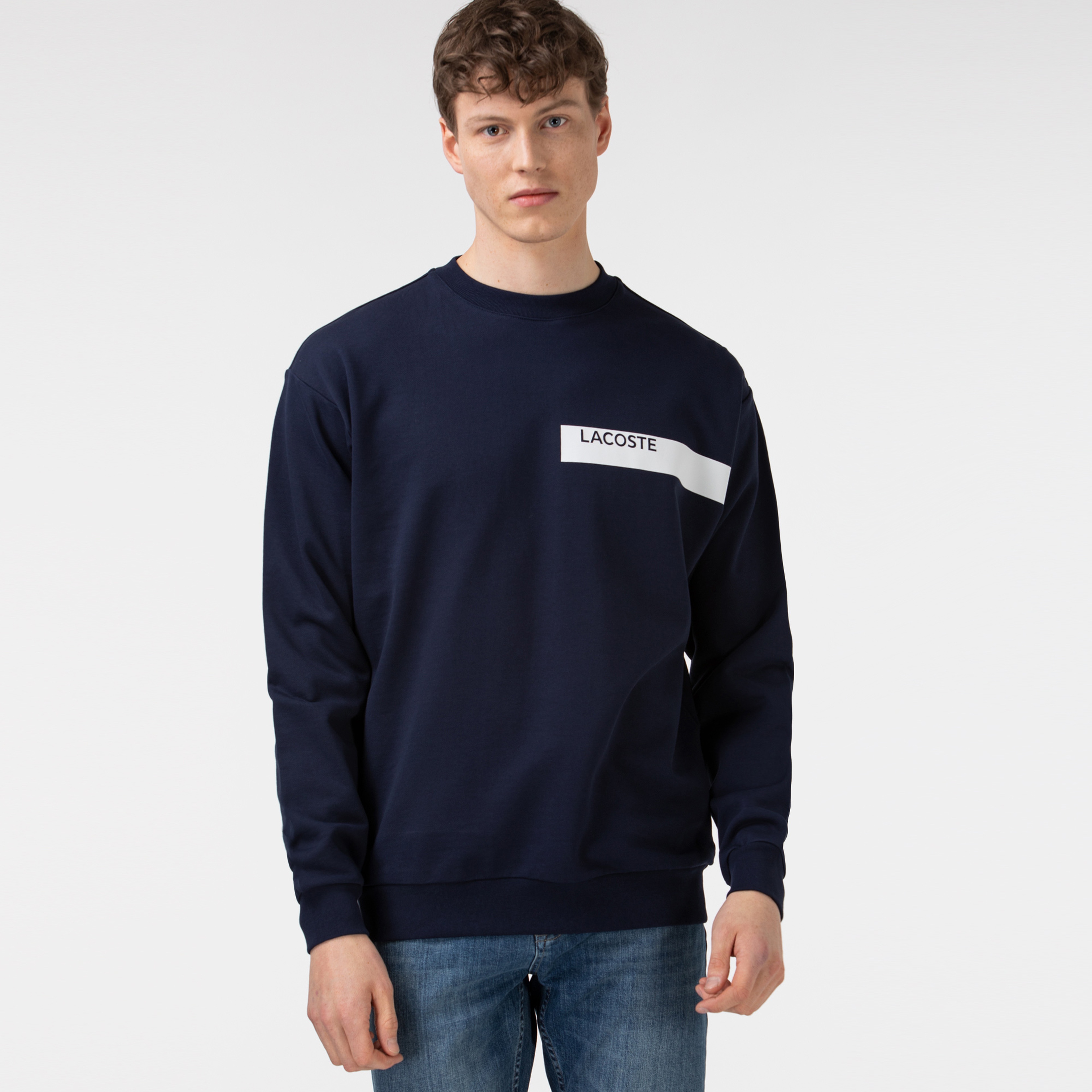 Lacoste Erkek Baskılı Lacivert Sweatshirt