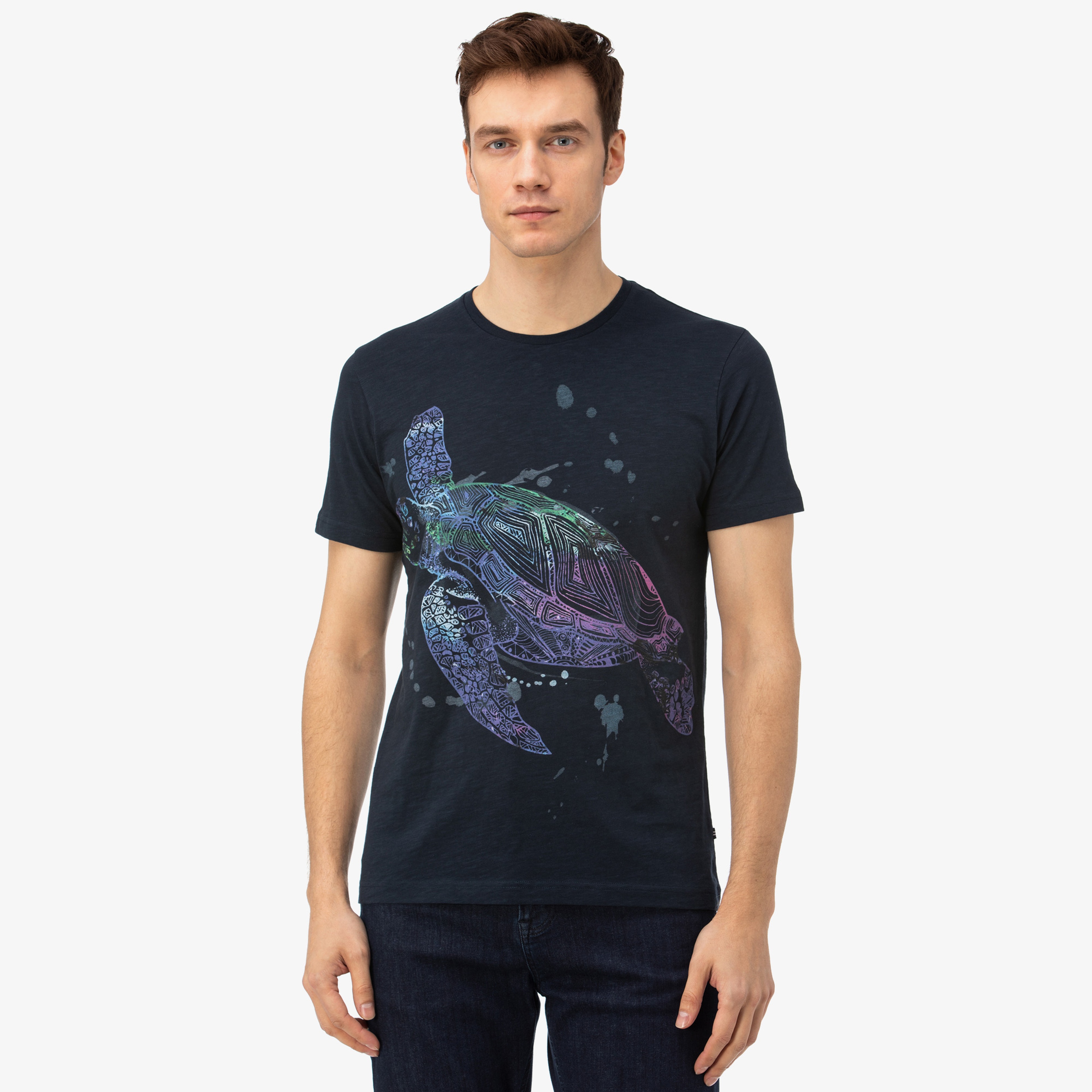 Nautica Erkek Lacivert Baskılı T-Shirt