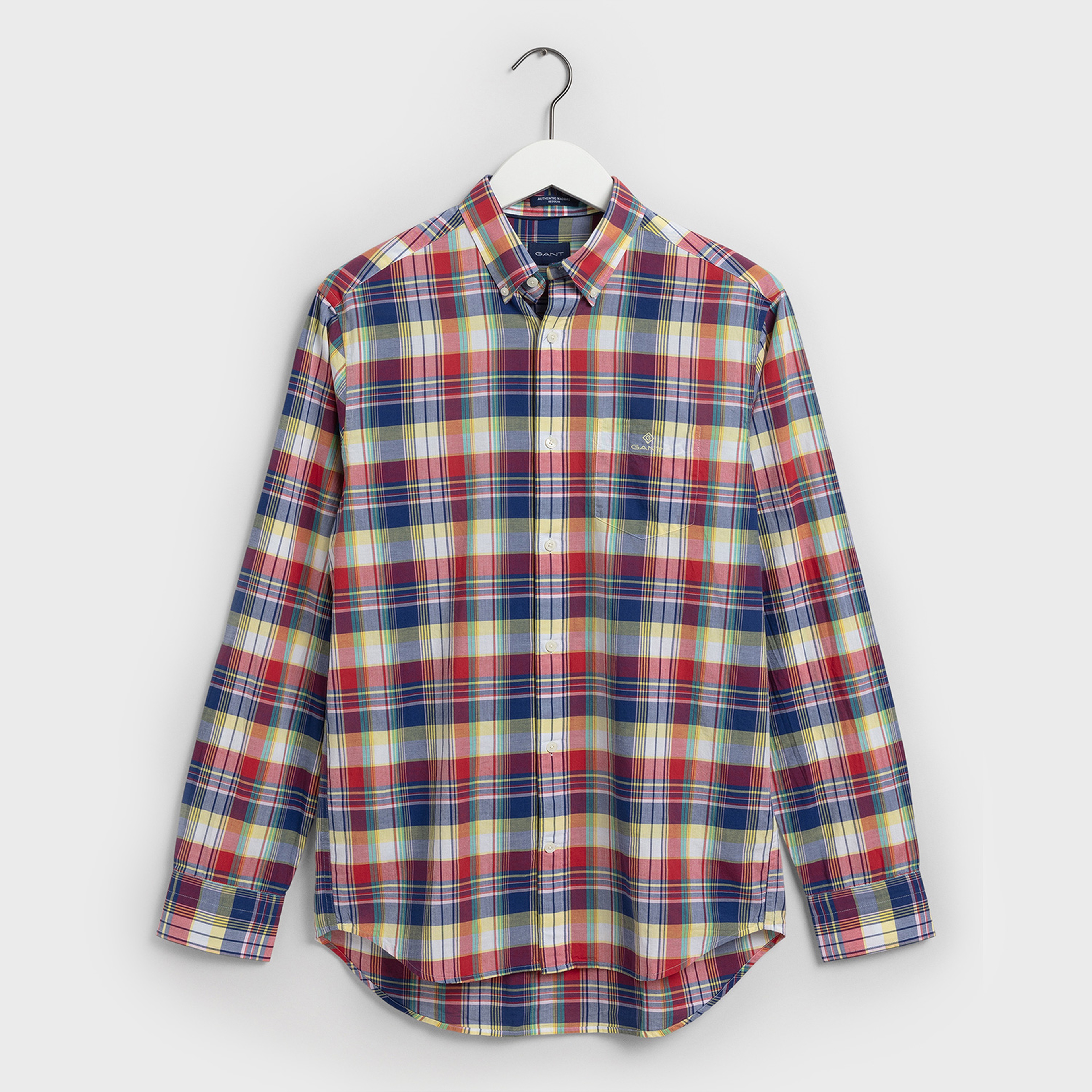 Gant Erkek Kırmızı Kareli Regular Fit Gömlek