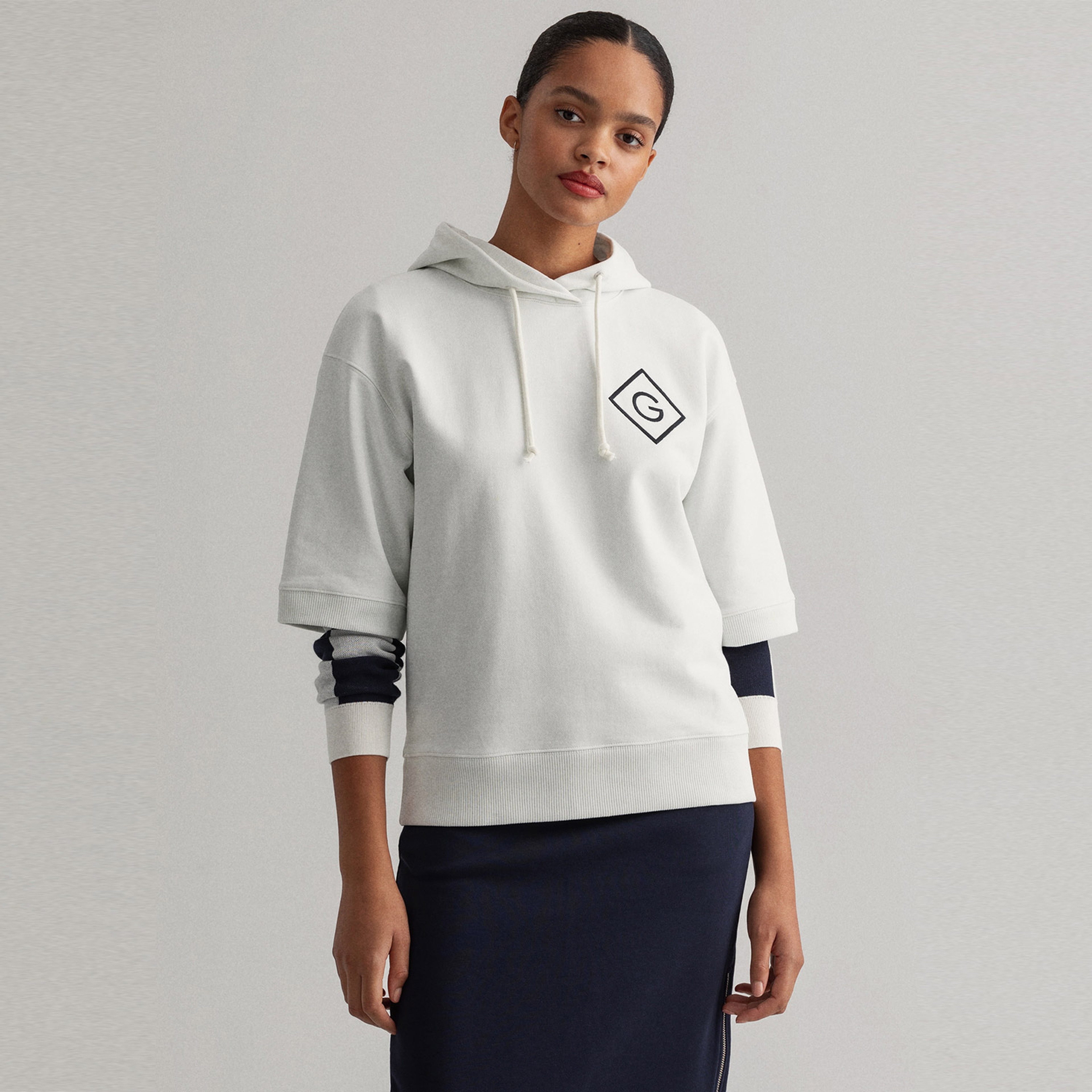 Gant Kadın Beyaz Tech Prep Sweatshirt