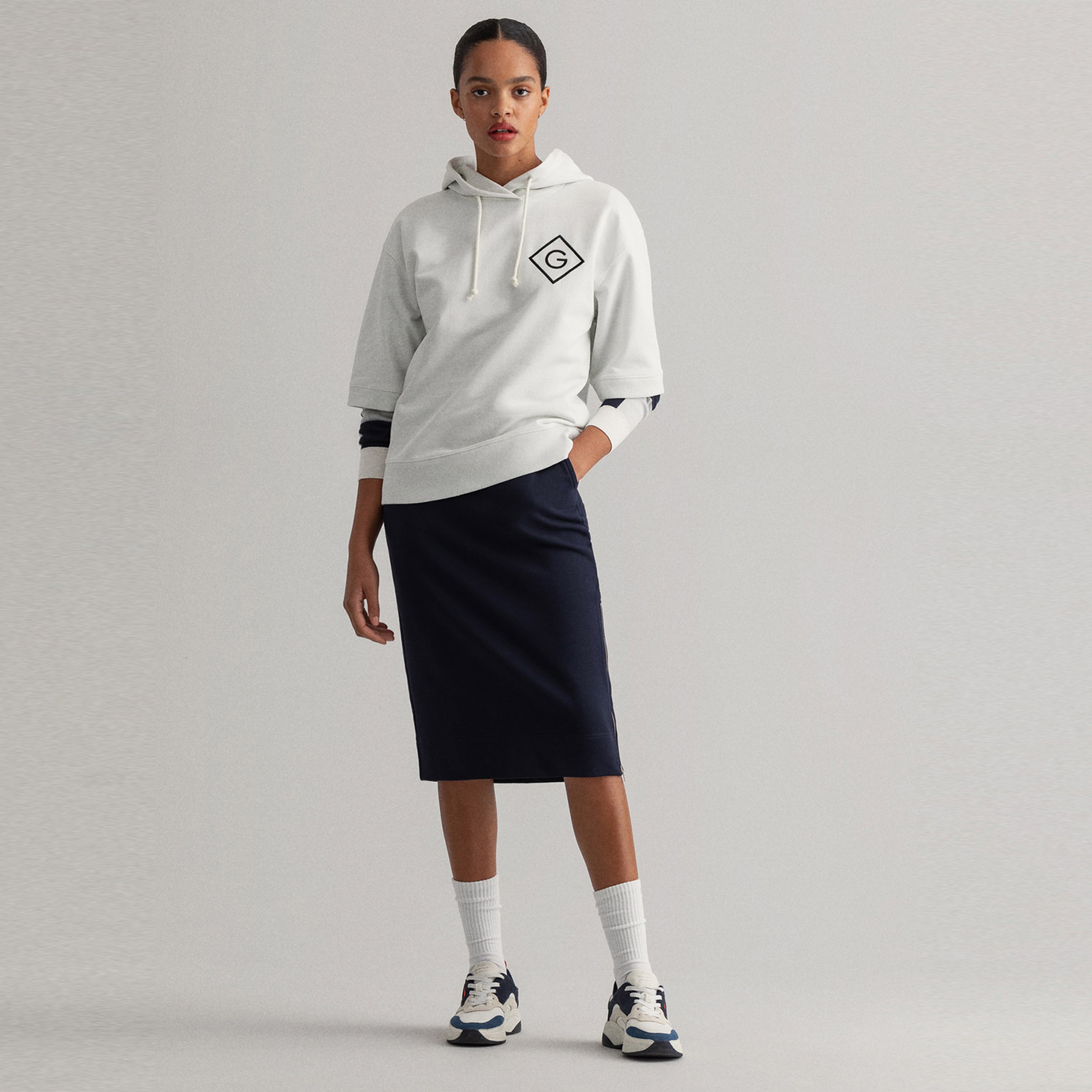 Gant Kadın Beyaz Tech Prep Sweatshirt
