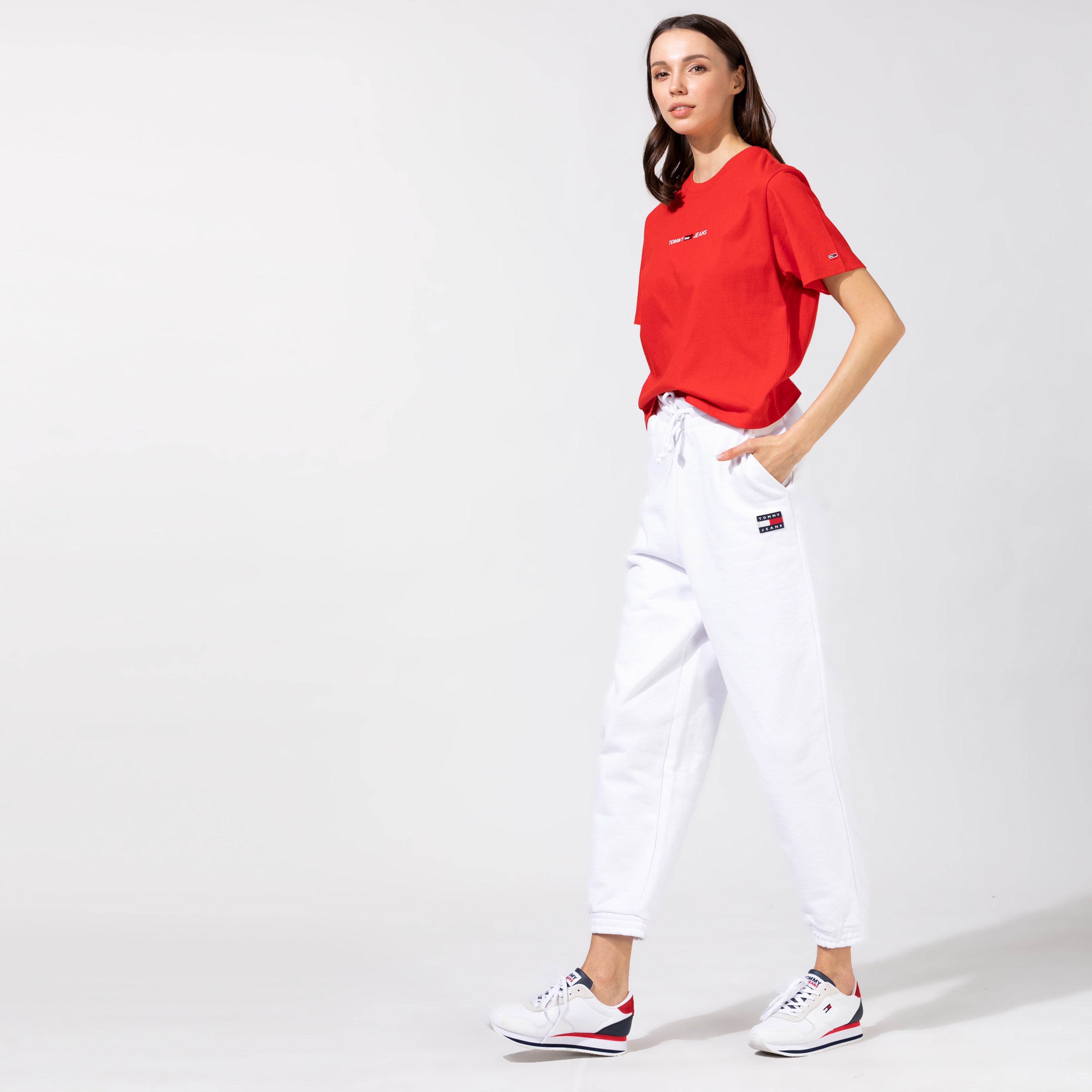 Tommy Hilfiger TJW Relaxed HRS Badge Kadın Beyaz Eşofman Altı