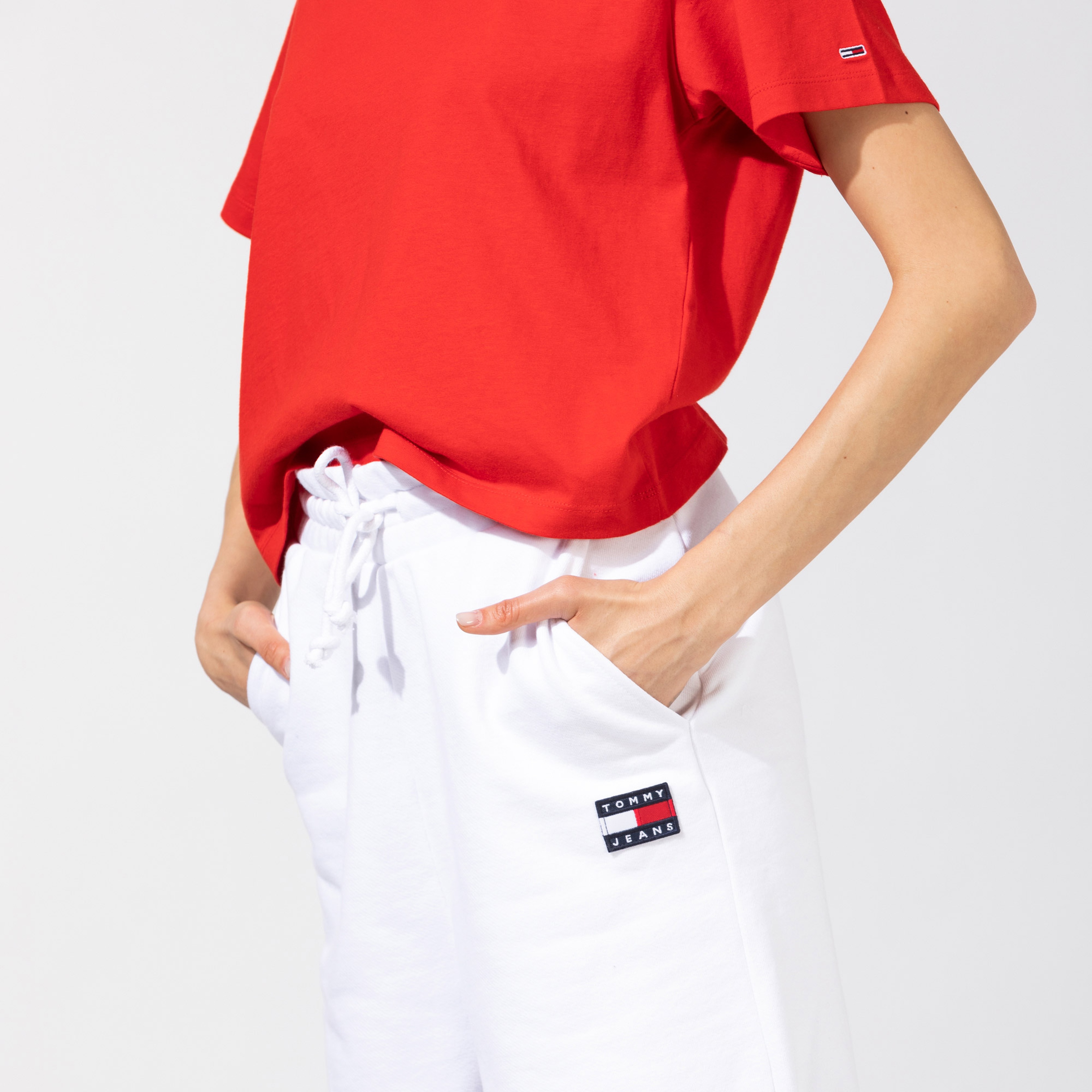 Tommy Hilfiger TJW Relaxed HRS Badge Kadın Beyaz Eşofman Altı