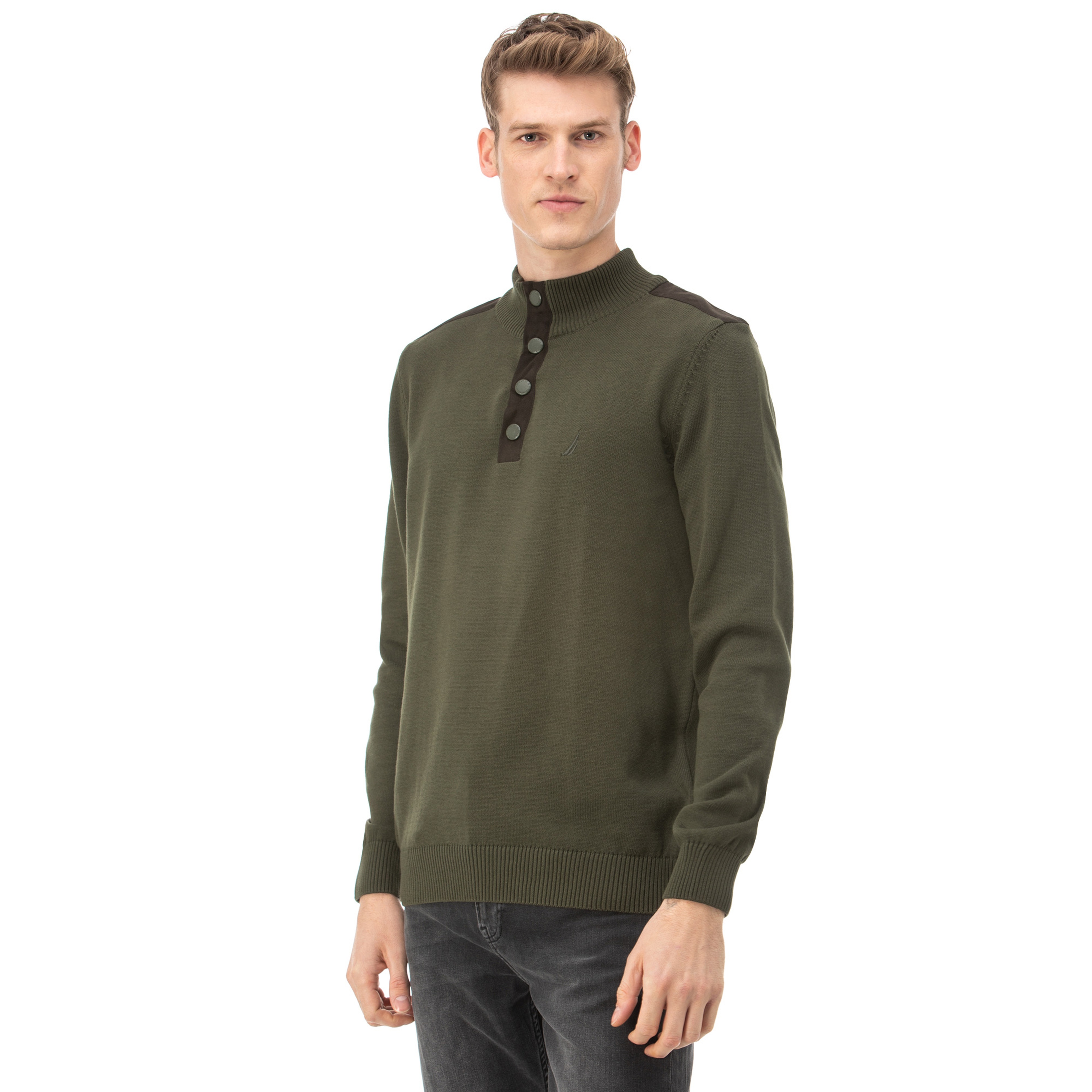 NAUTICA ERKEK YEŞİL TRİKO KAZAK