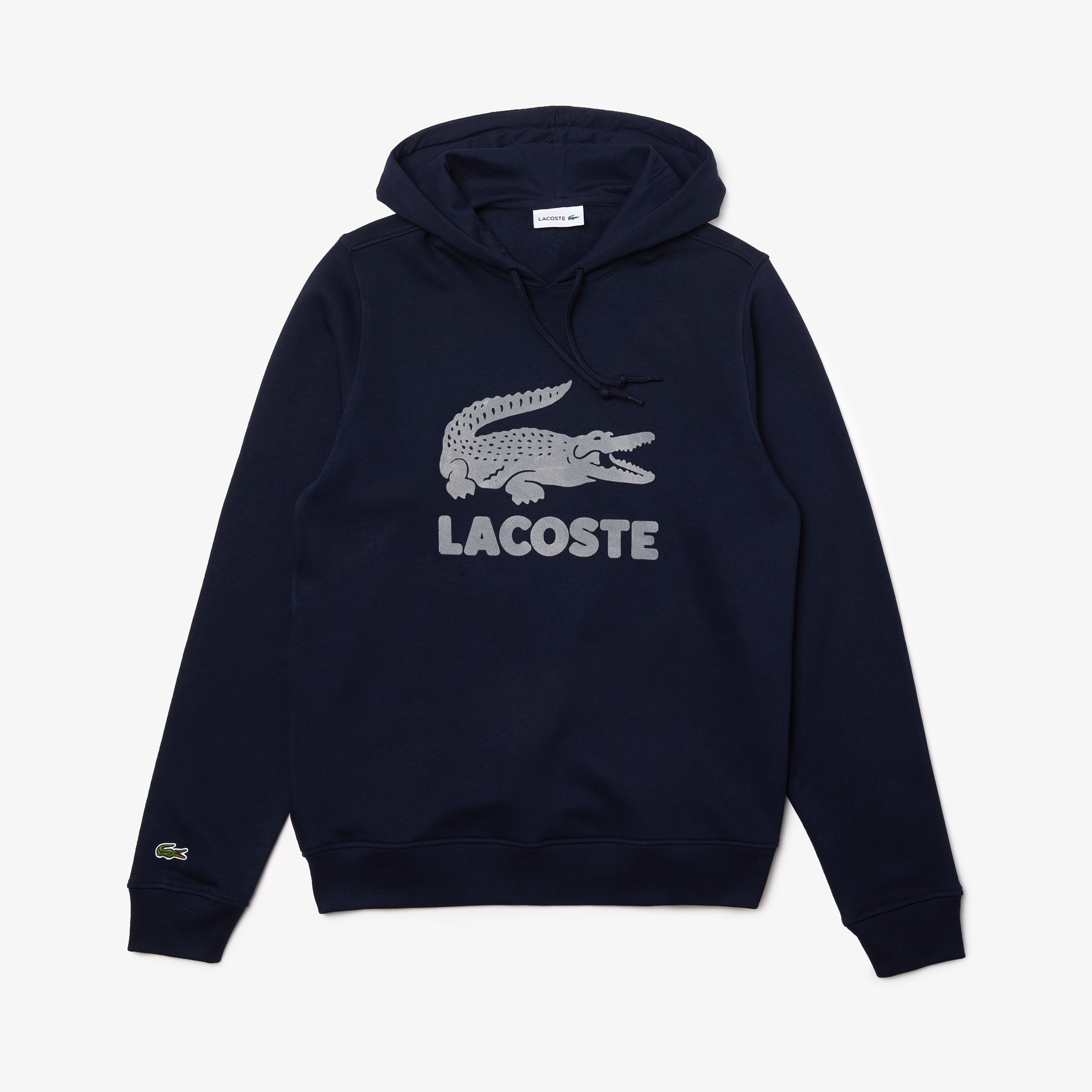 Lacoste Erkek Timsah Baskılı Kapüşonlu Lacivert Sweatshirt3