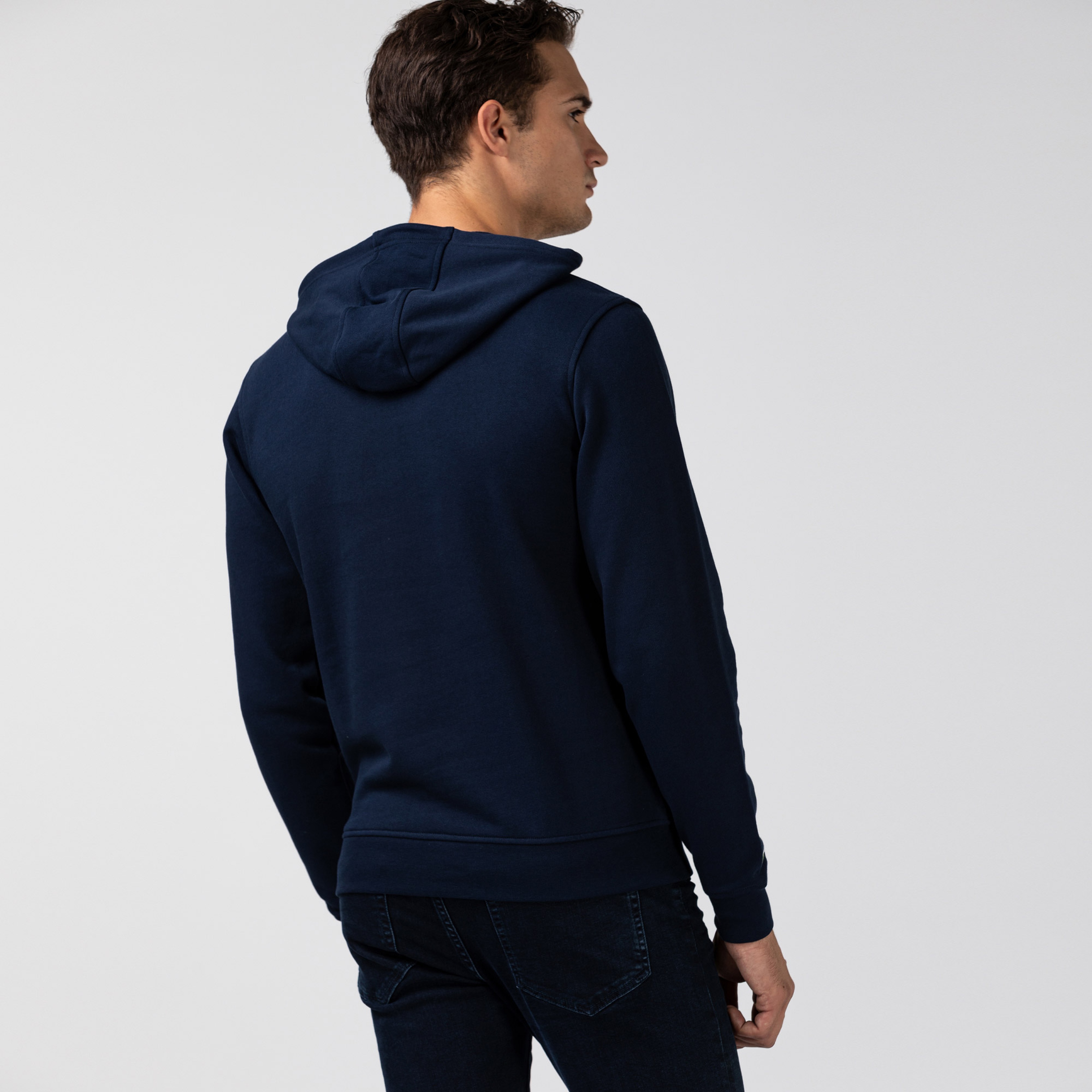 Lacoste Erkek Timsah Baskılı Kapüşonlu Lacivert Sweatshirt3