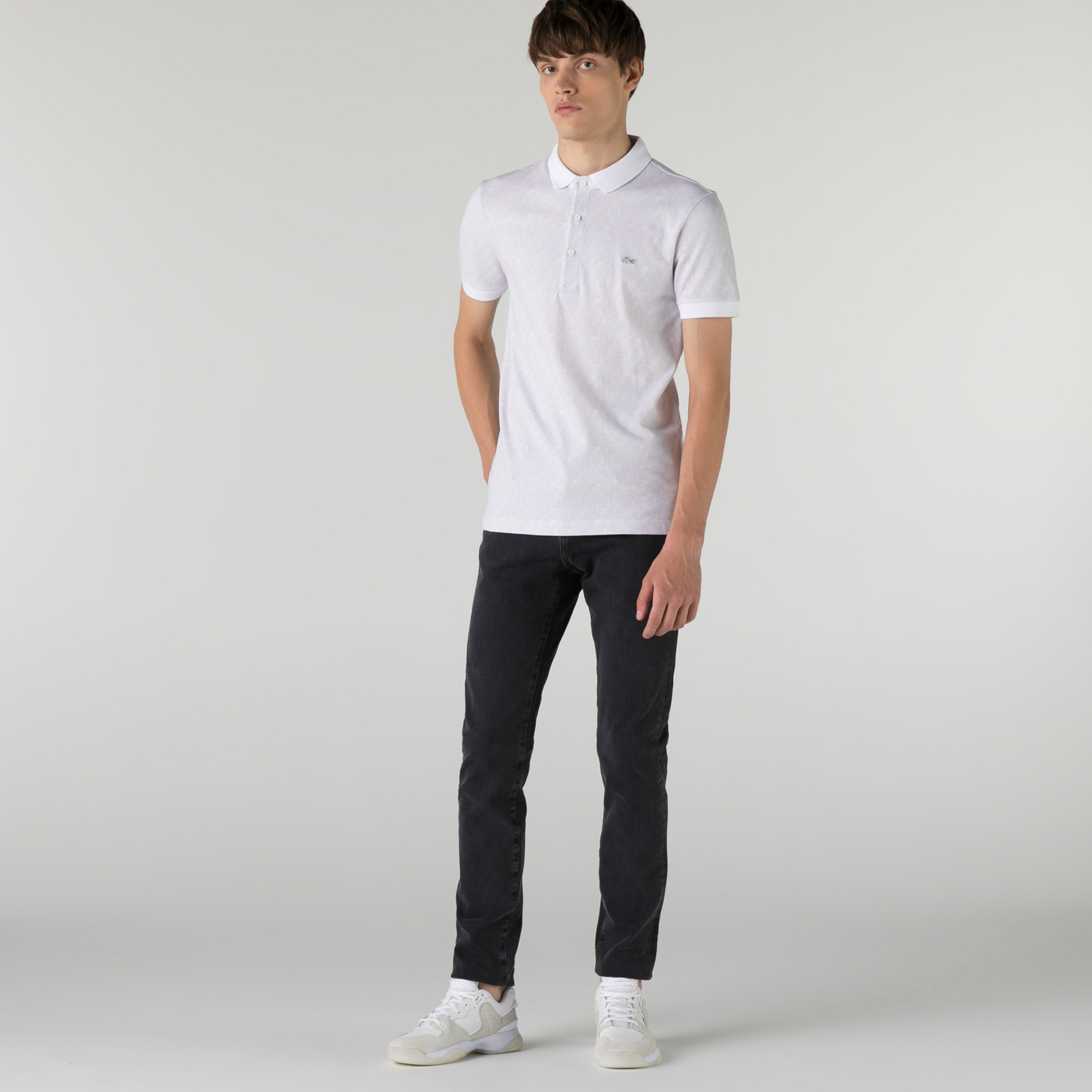 Lacoste Erkek Slim Fit Denim Açık Gri Pantolon