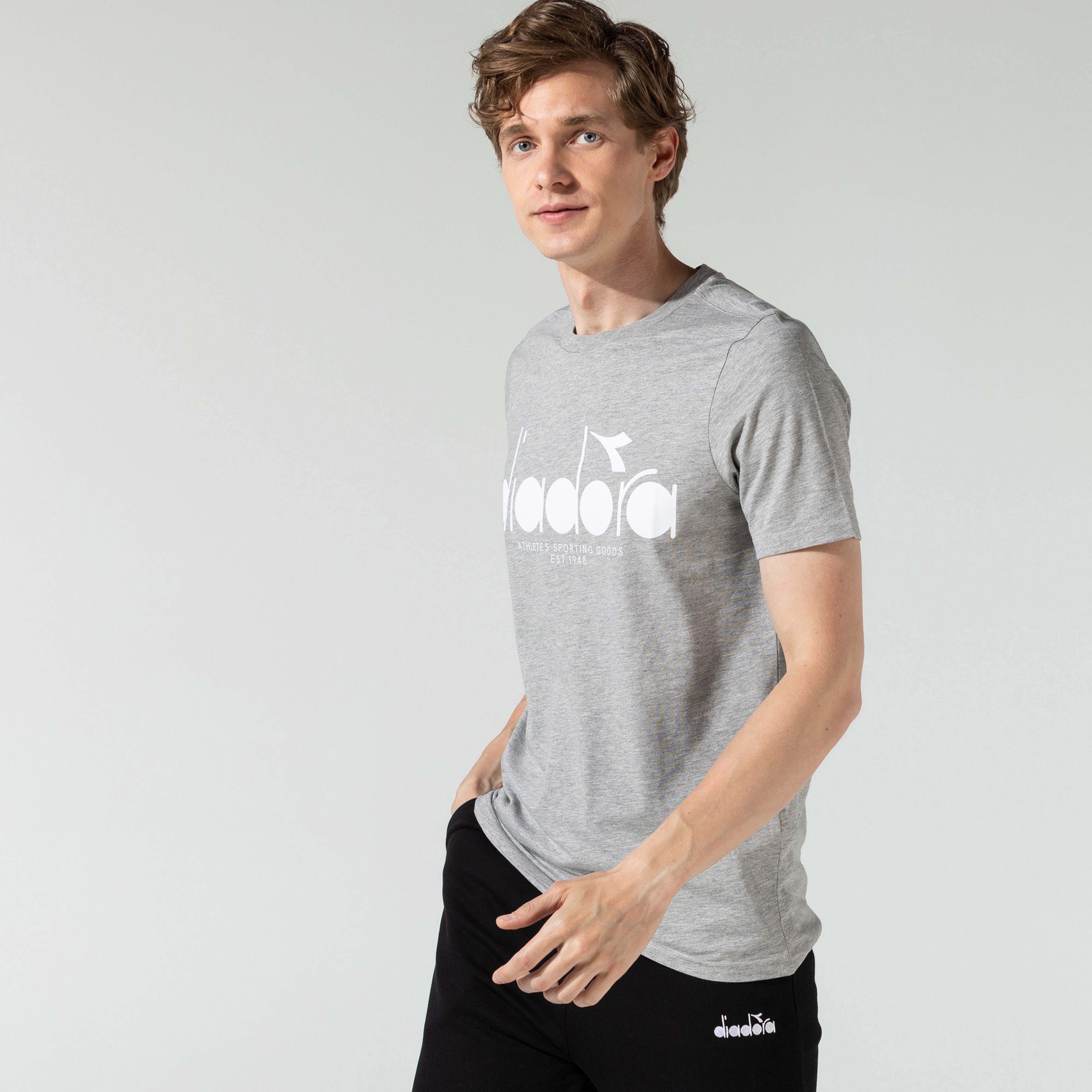 Diadora Iconic Erkek Gri T-Shirt
