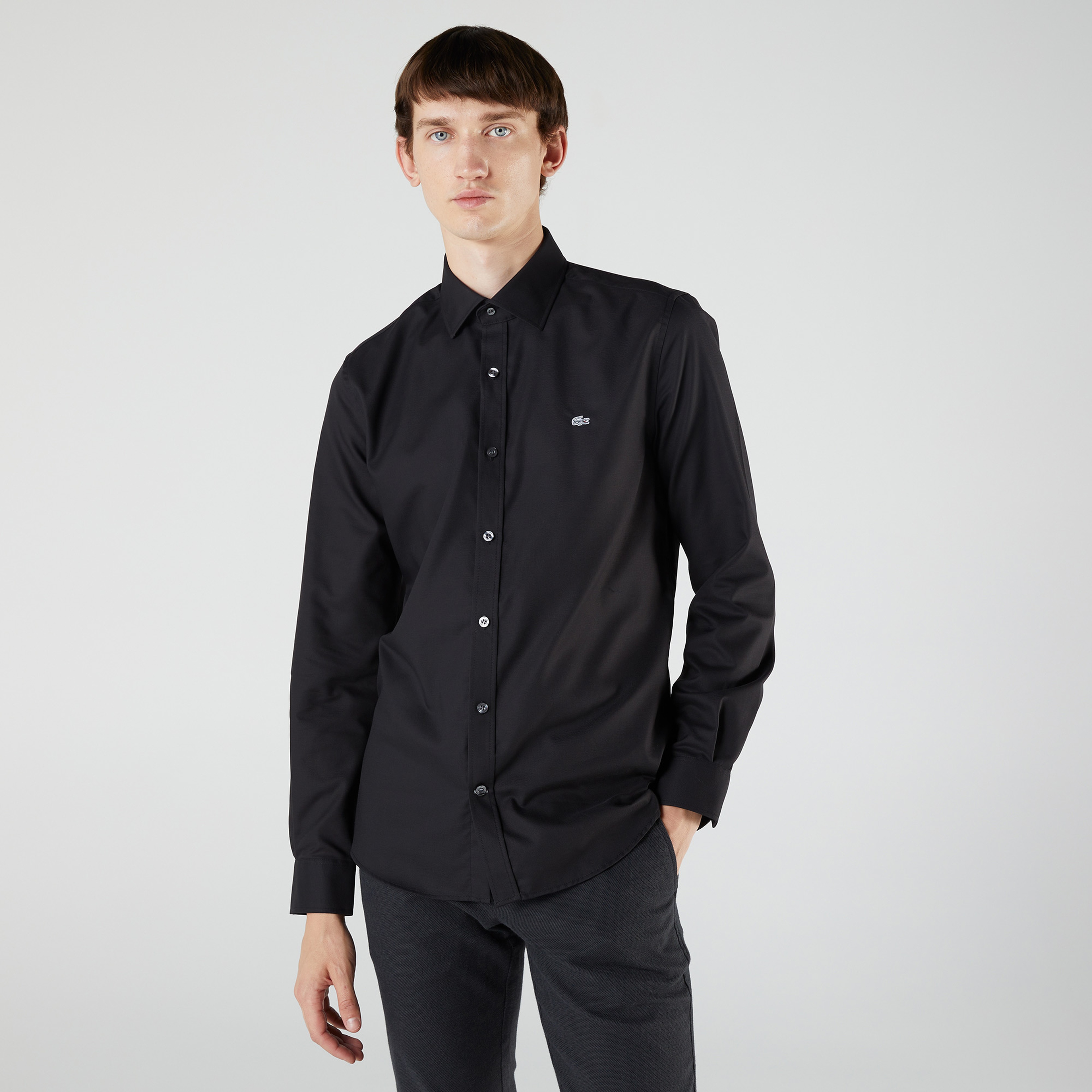 Lacoste Erkek Slim Fit Siyah Gömlek