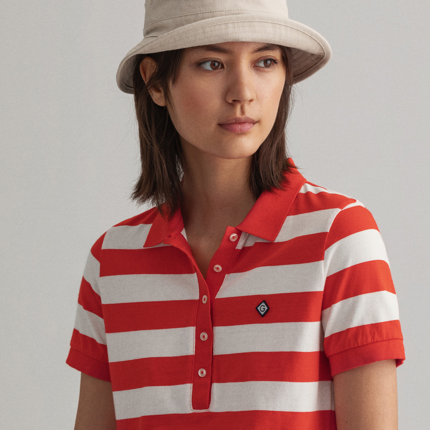 Gant Kadın Kırmızı Çizgili Polo