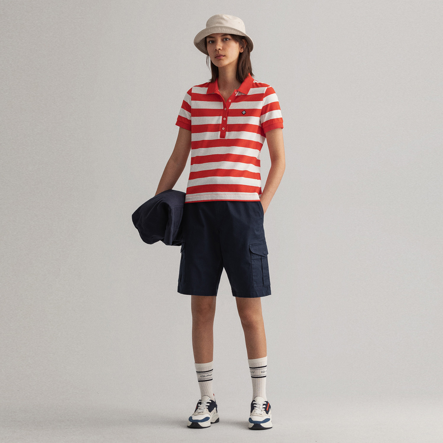 Gant Kadın Kırmızı Çizgili Polo