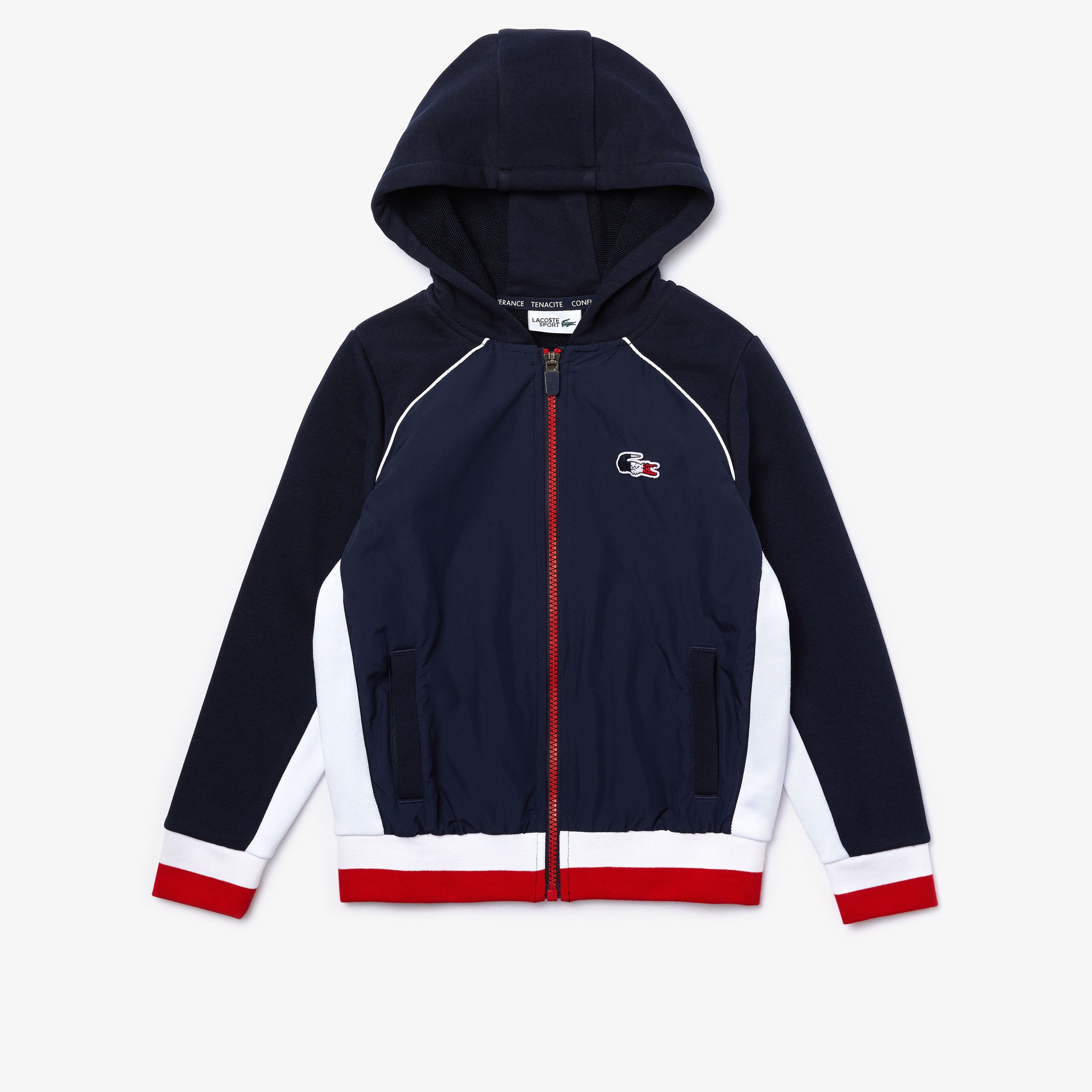 Lacoste X Tokyo Olympics Sport Çocuk Fermuarlı Kapüşonlu Renk Bloklu Lacivert Sweatshirt