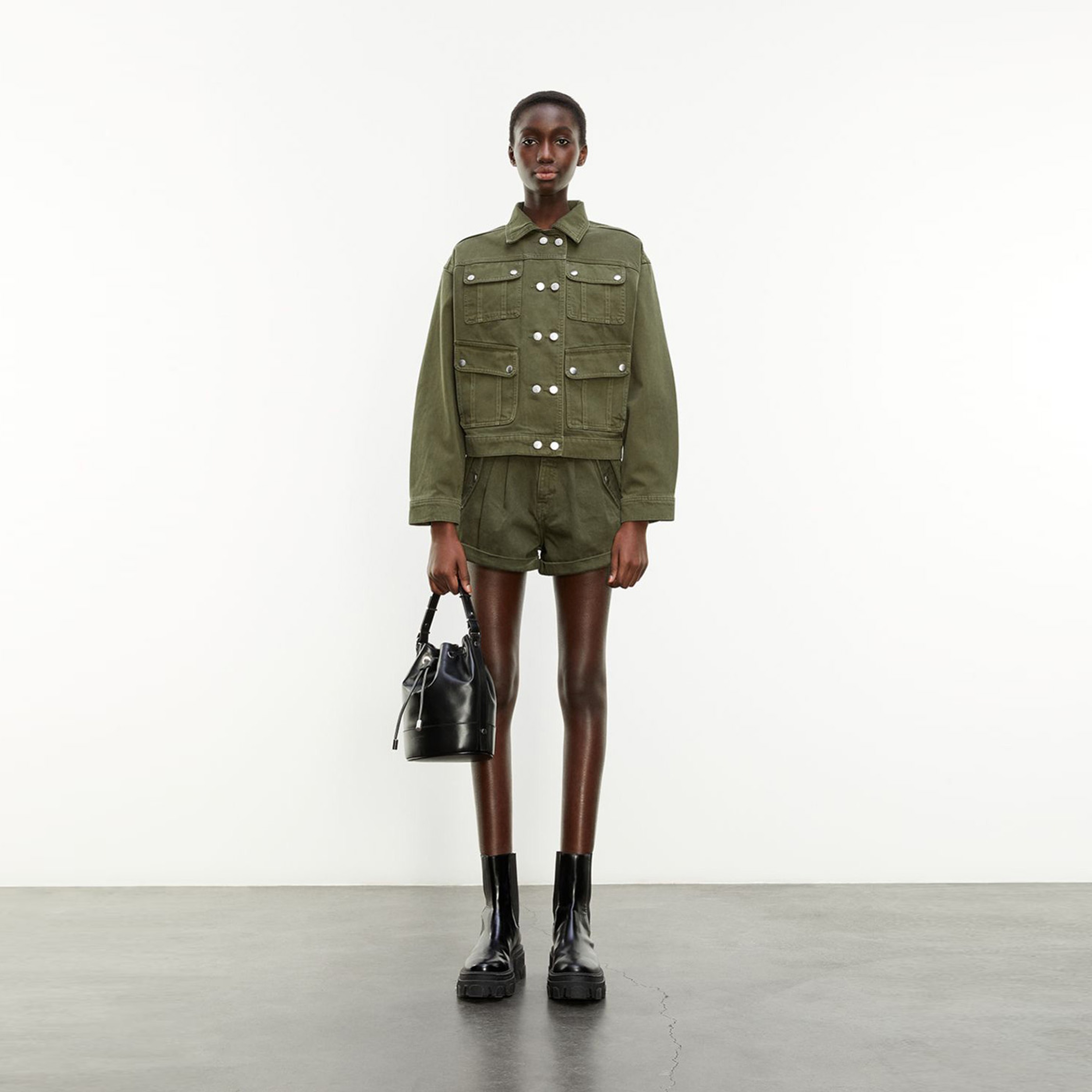 KADIN YEŞİL KOT CEKET