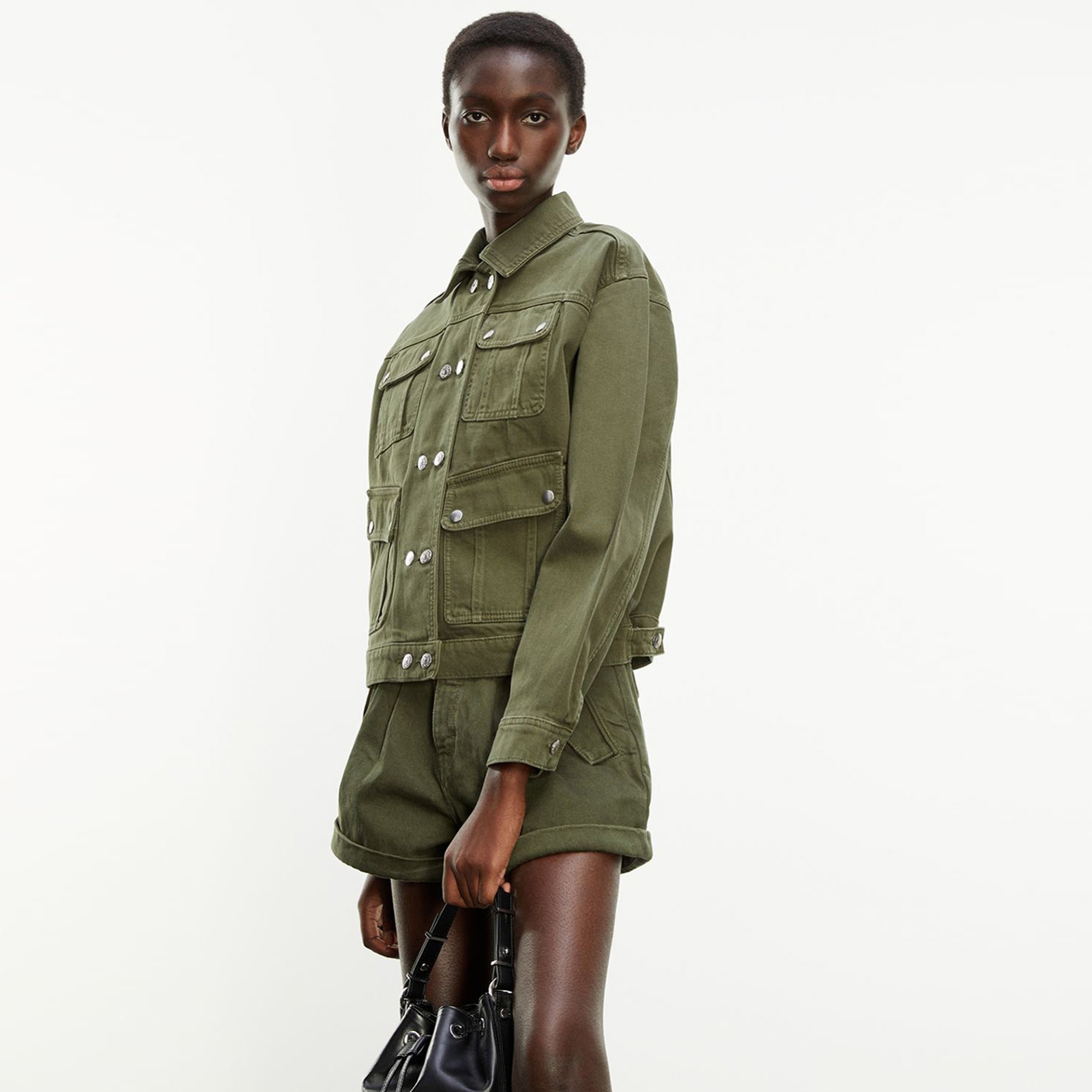 KADIN YEŞİL KOT CEKET