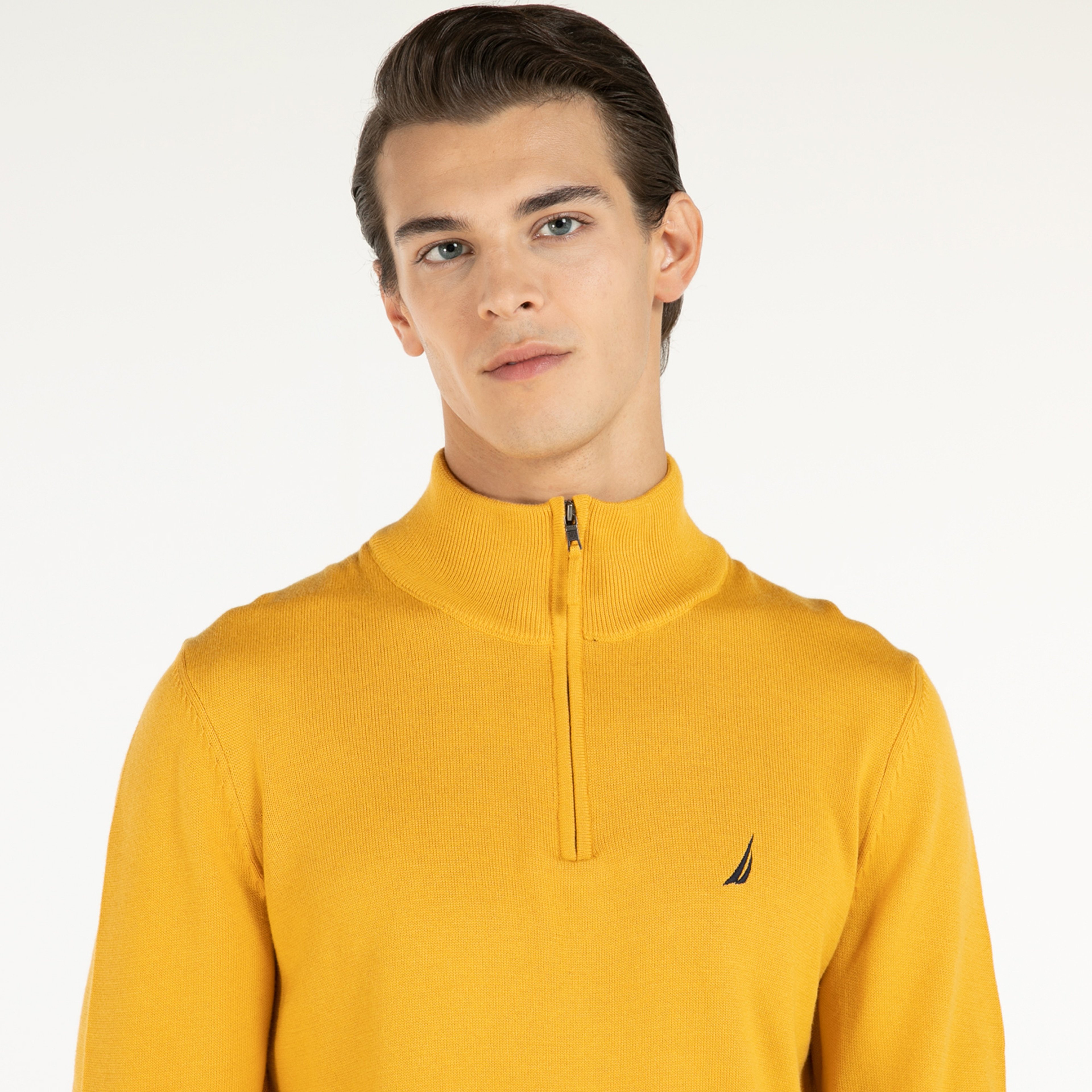 NAUTICA ERKEK SARI FERMUARLI TRiKO KAZAK