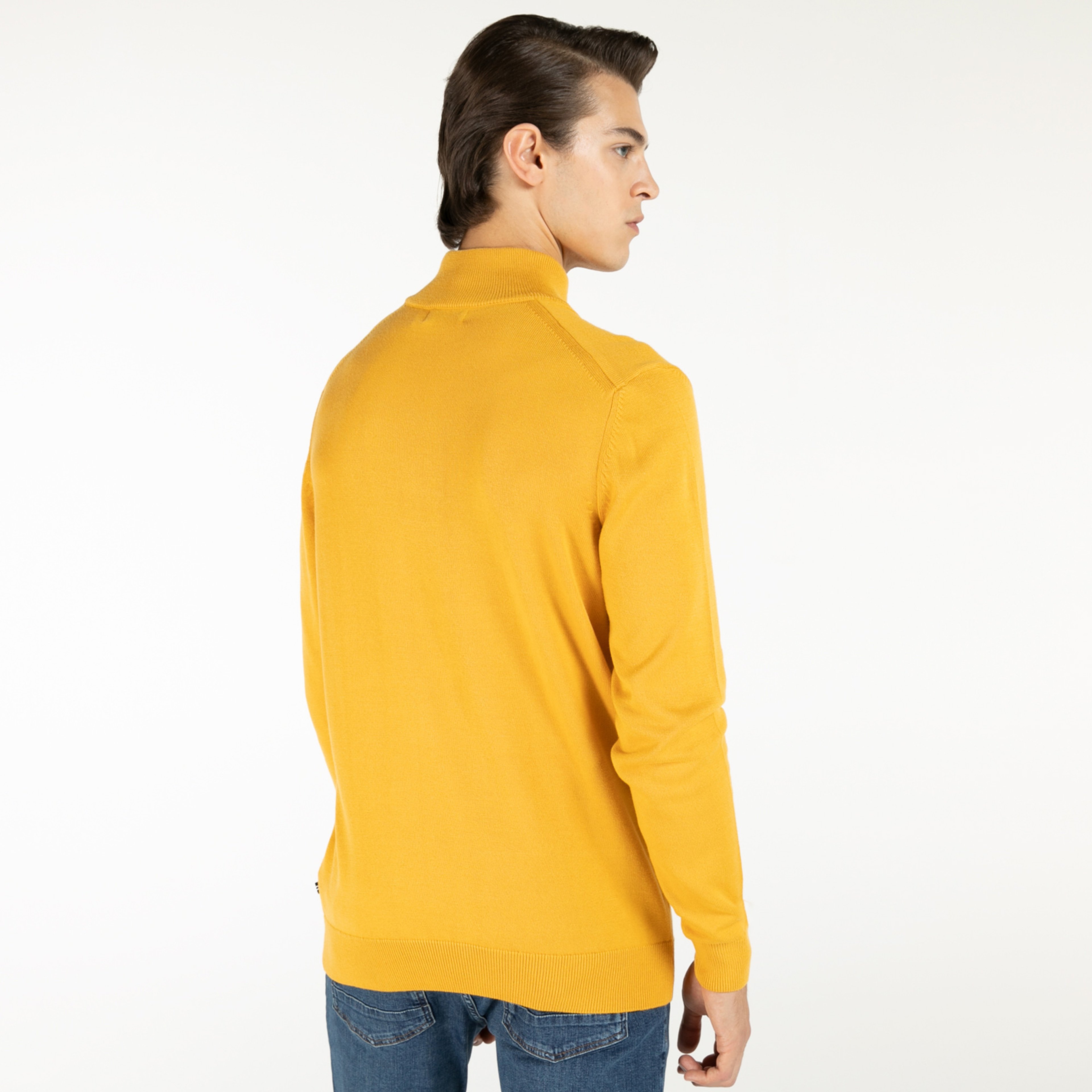 NAUTICA ERKEK SARI FERMUARLI TRiKO KAZAK