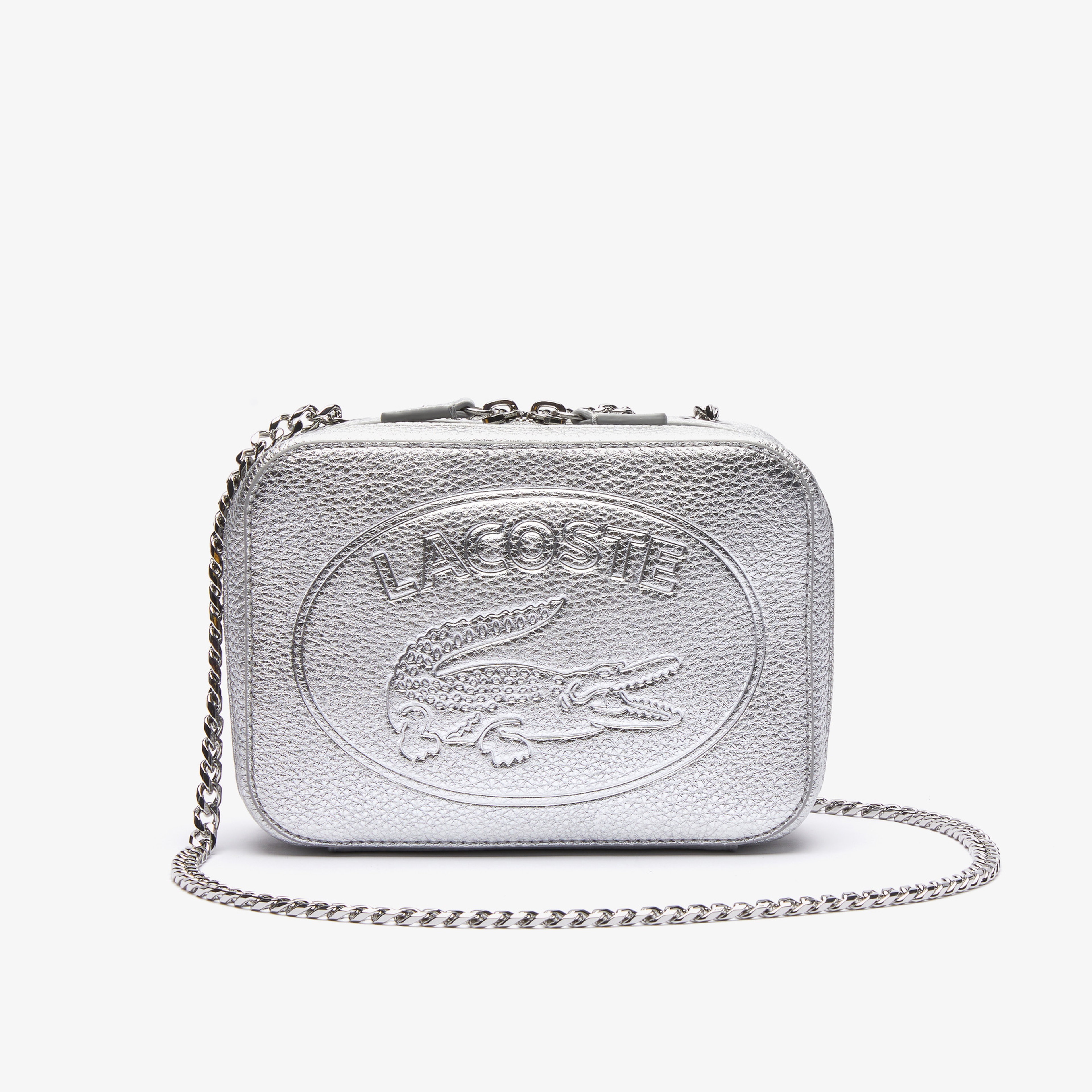 Lacoste Croco Crew Kadın Deri Baskılı Gri Çapraz Çanta
