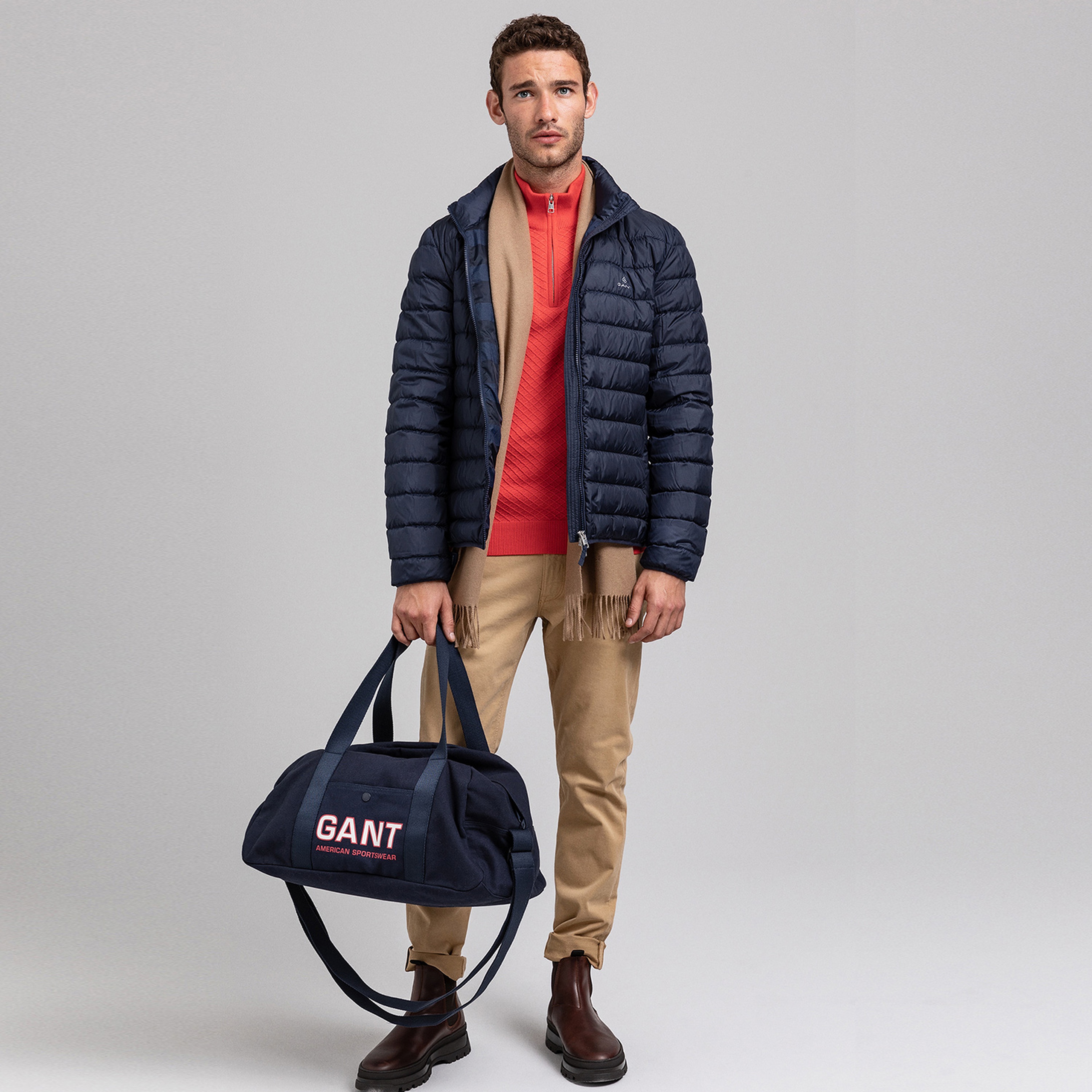 Gant Erkek Lacivert Regular Fit Fermuarlı Mont