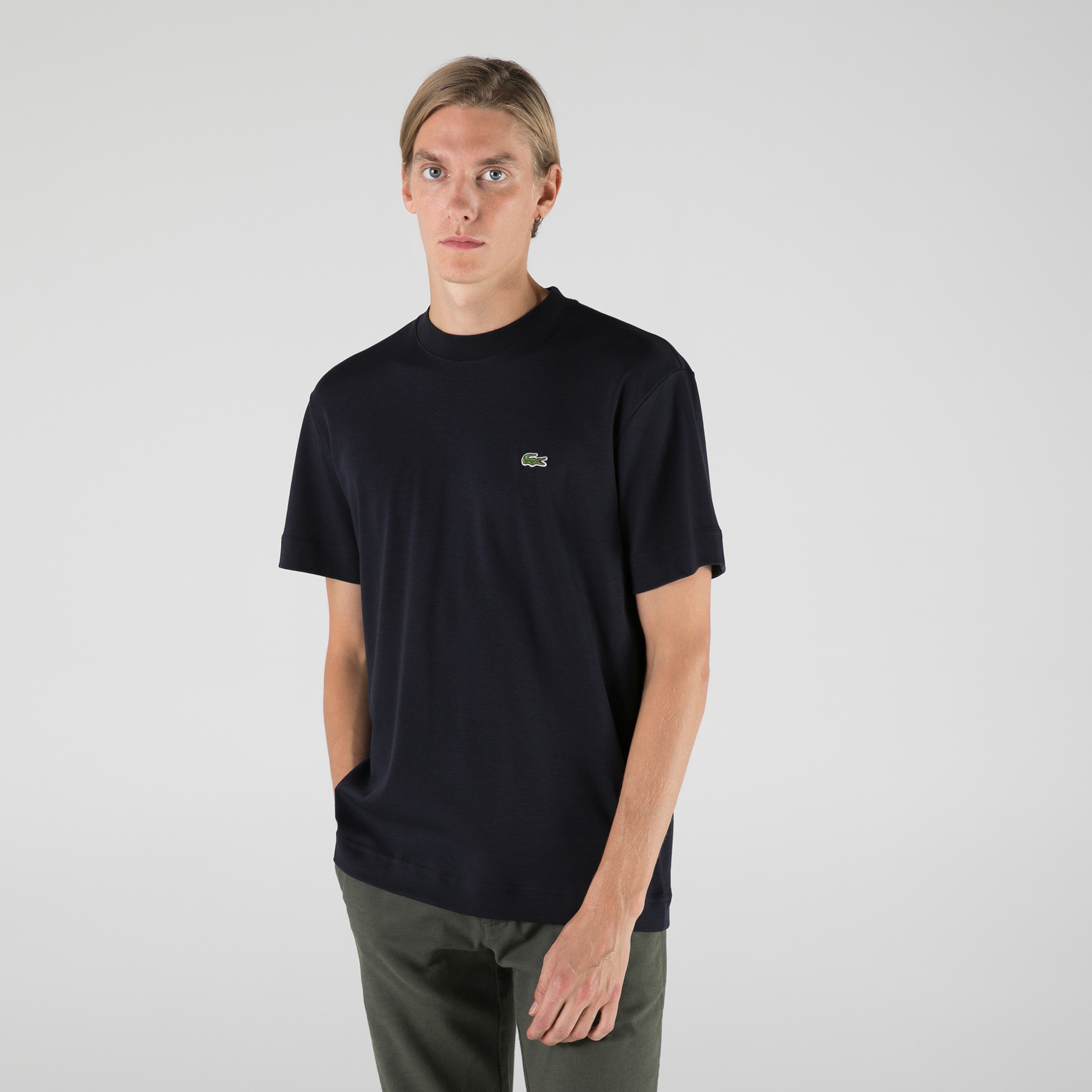 Lacoste Relaxed Fit Bisiklet Yaka Erkek Lacivert T-Shirt