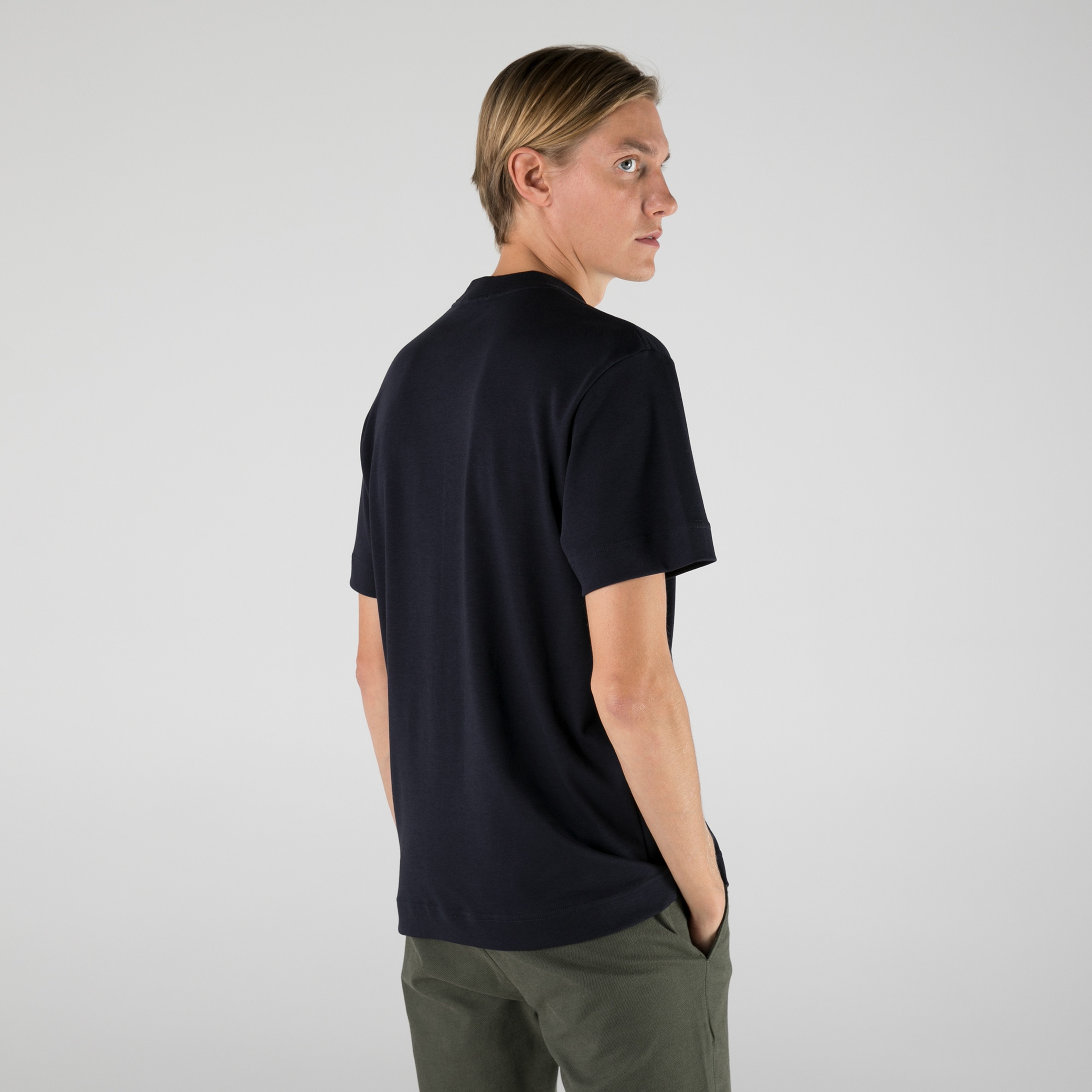 Lacoste Relaxed Fit Bisiklet Yaka Erkek Lacivert T-Shirt