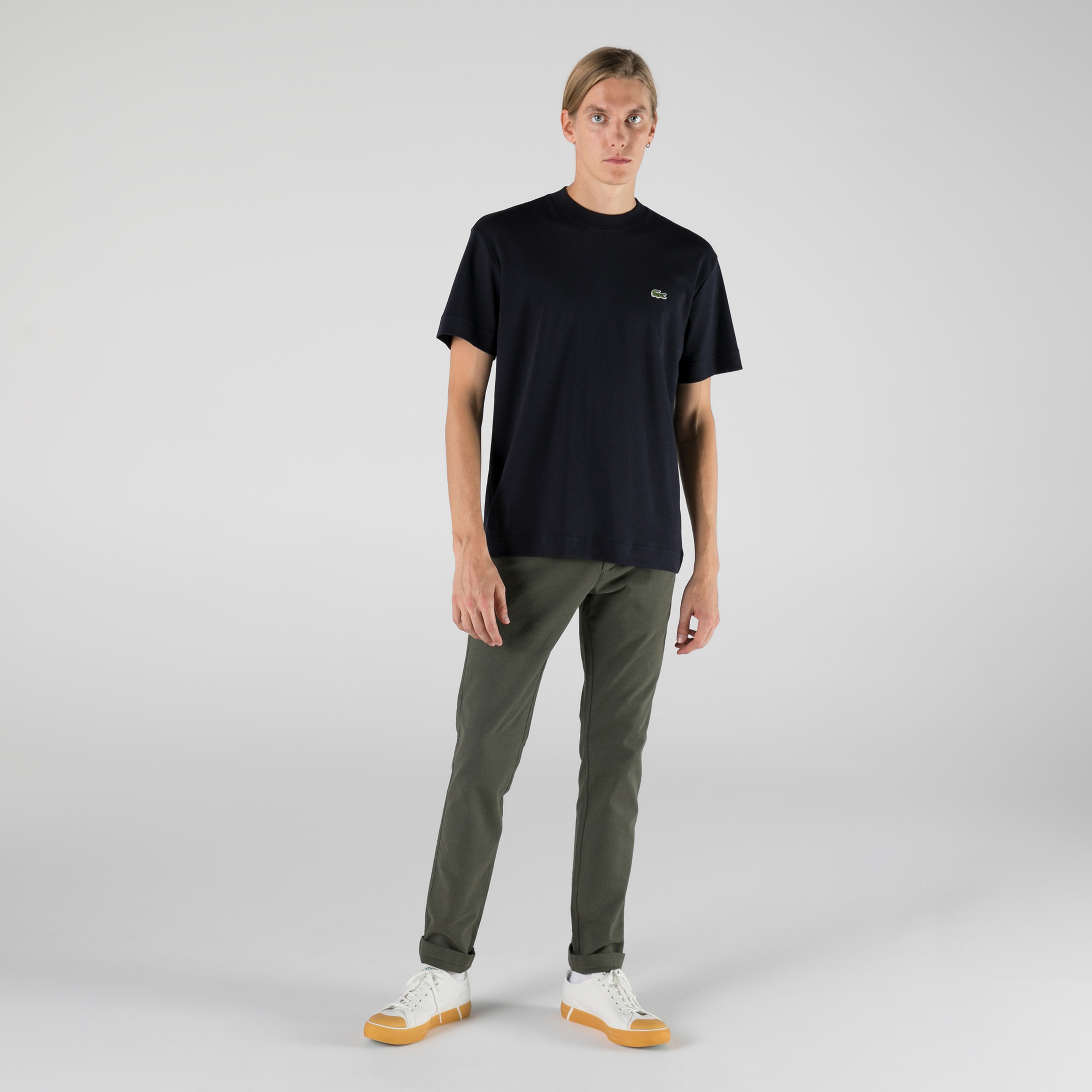 Lacoste Relaxed Fit Bisiklet Yaka Erkek Lacivert T-Shirt