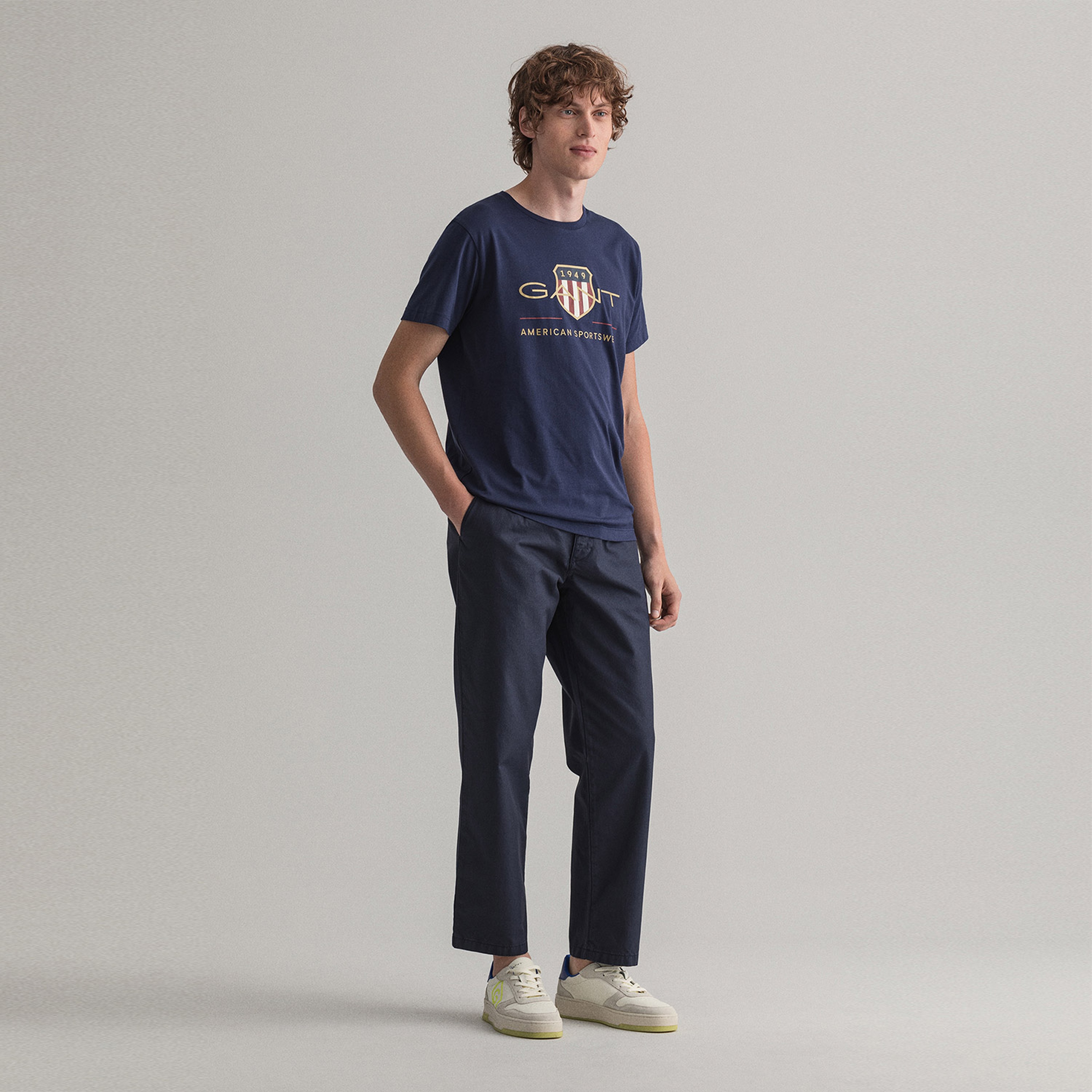 GANT Erkek Lacivert Regular Fit T-Shirt