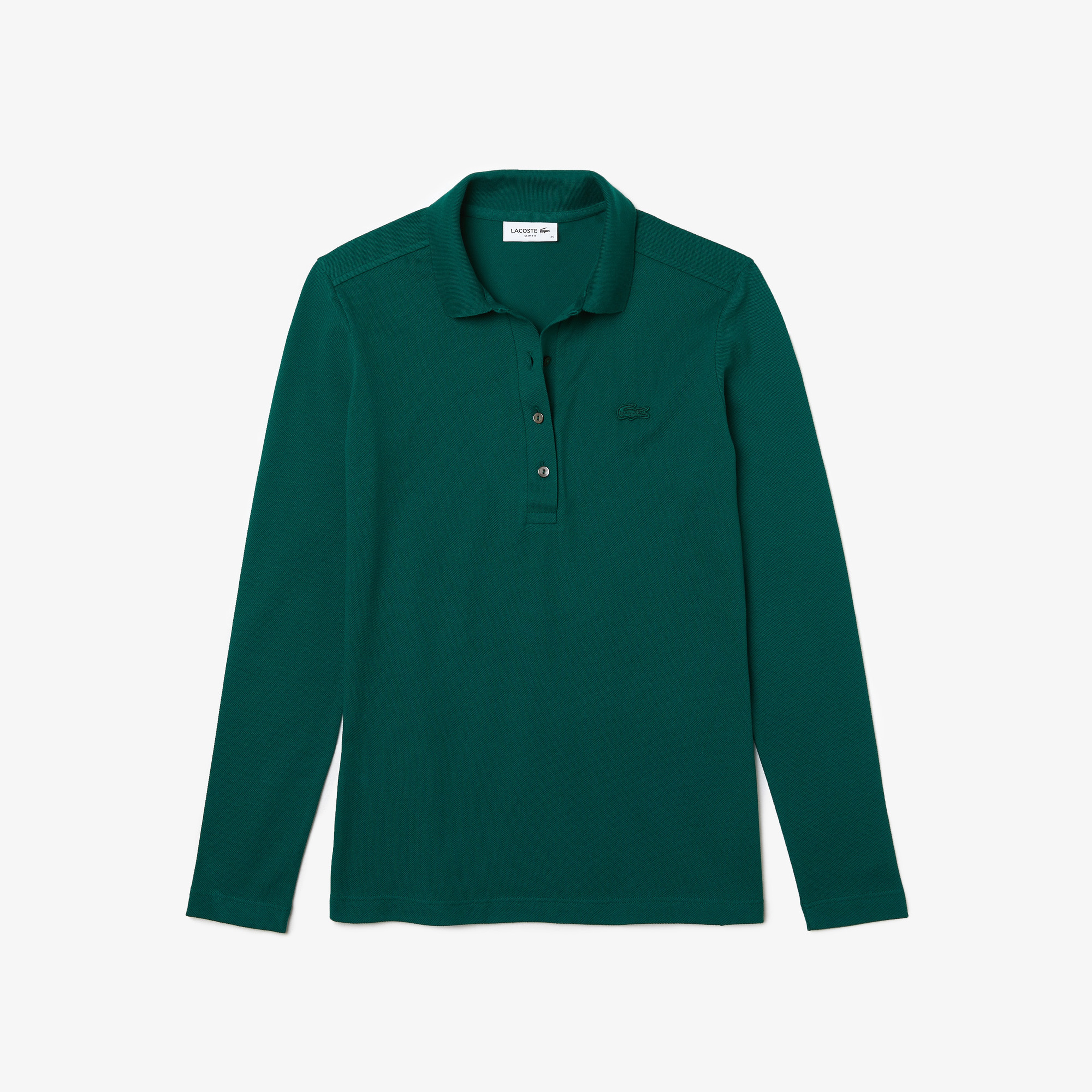 Lacoste Kadın Slim Fit Uzun Kollu Yeşil Polo