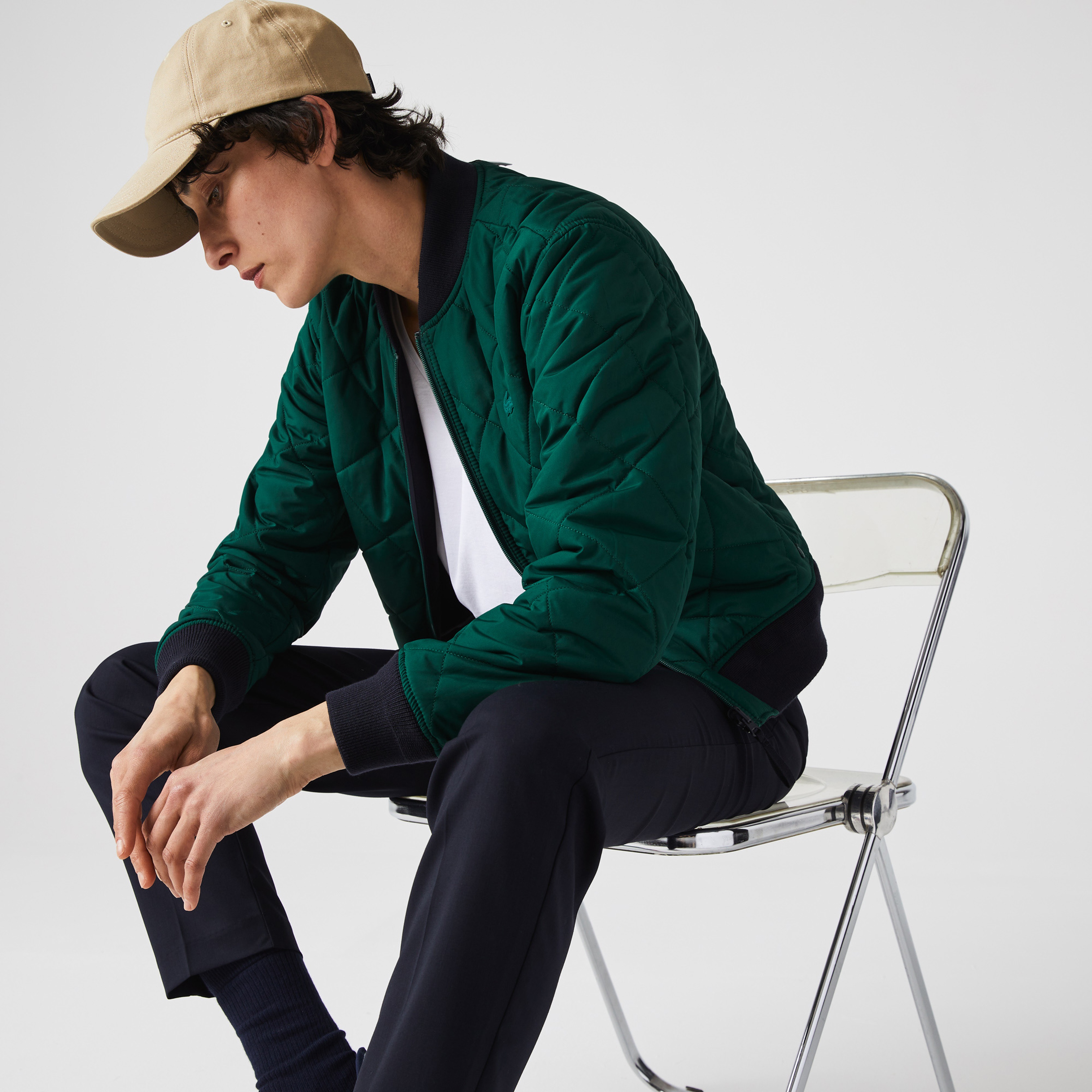 Lacoste Kadın Çift Taraflı Lacivert Bomber Ceket