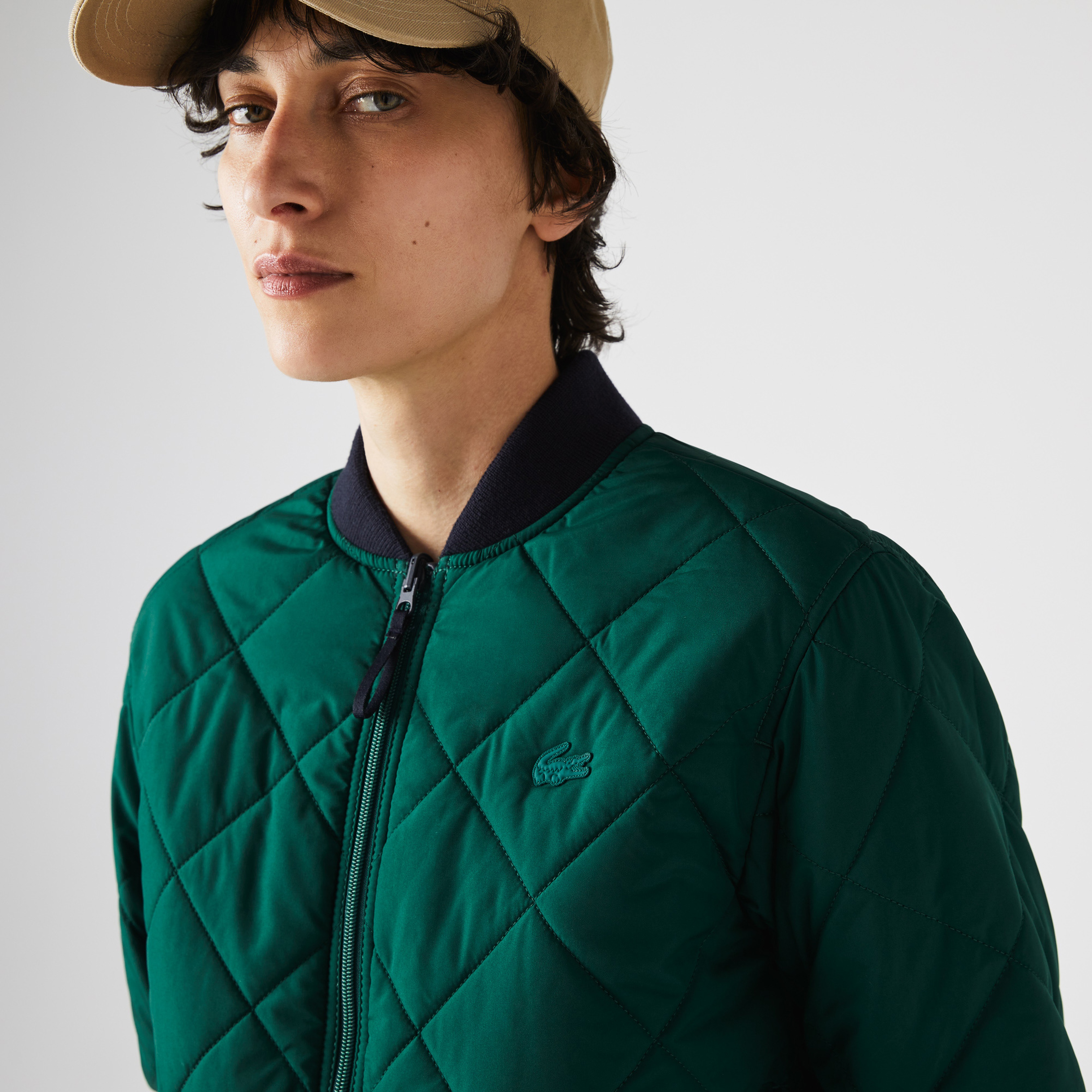 Lacoste Kadın Çift Taraflı Lacivert Bomber Ceket