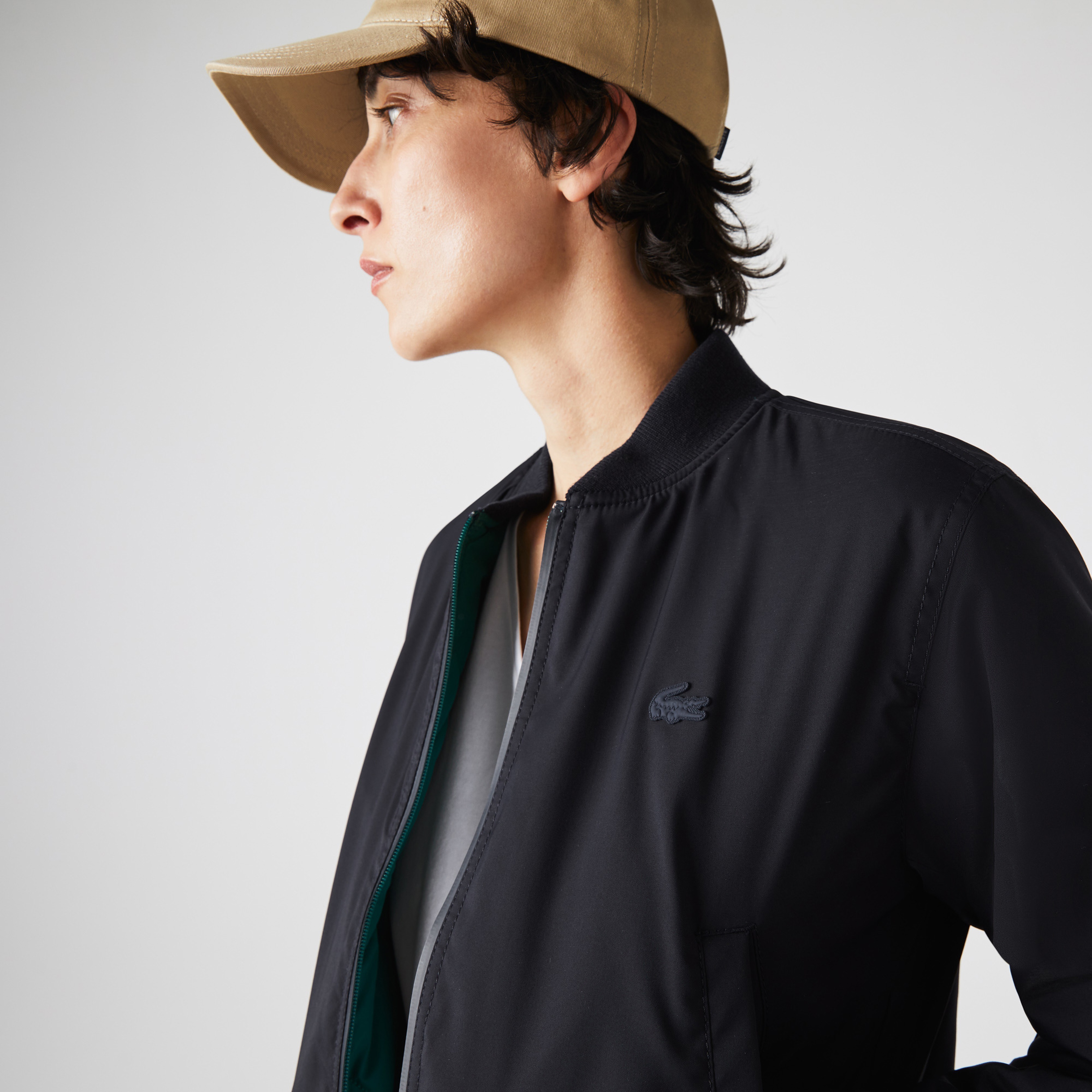 Lacoste Kadın Çift Taraflı Lacivert Bomber Ceket