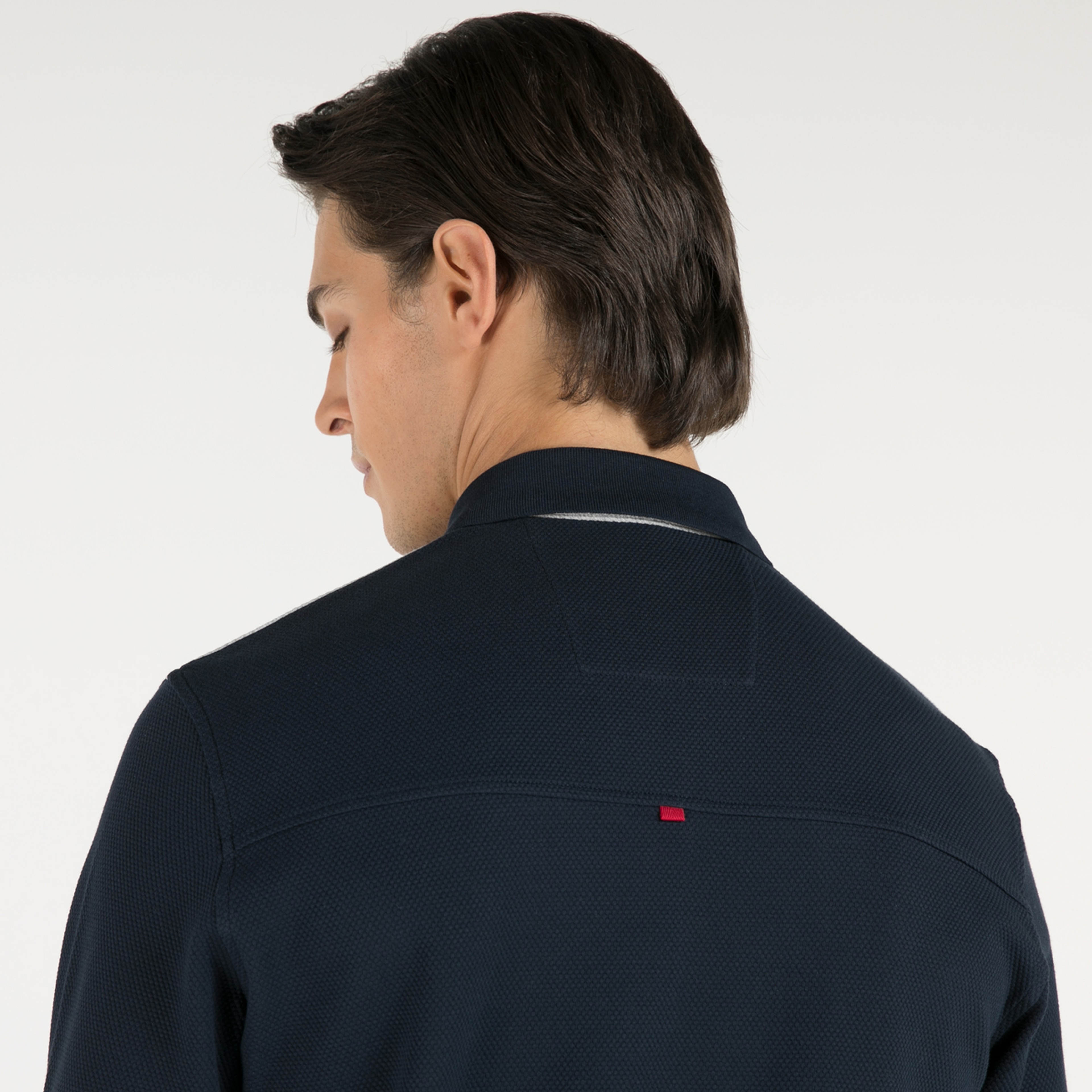 NAUTICA ERKEK LACİVERT CLASSİC FİT ARMÜRLÜ UZUN KOLLU POLO