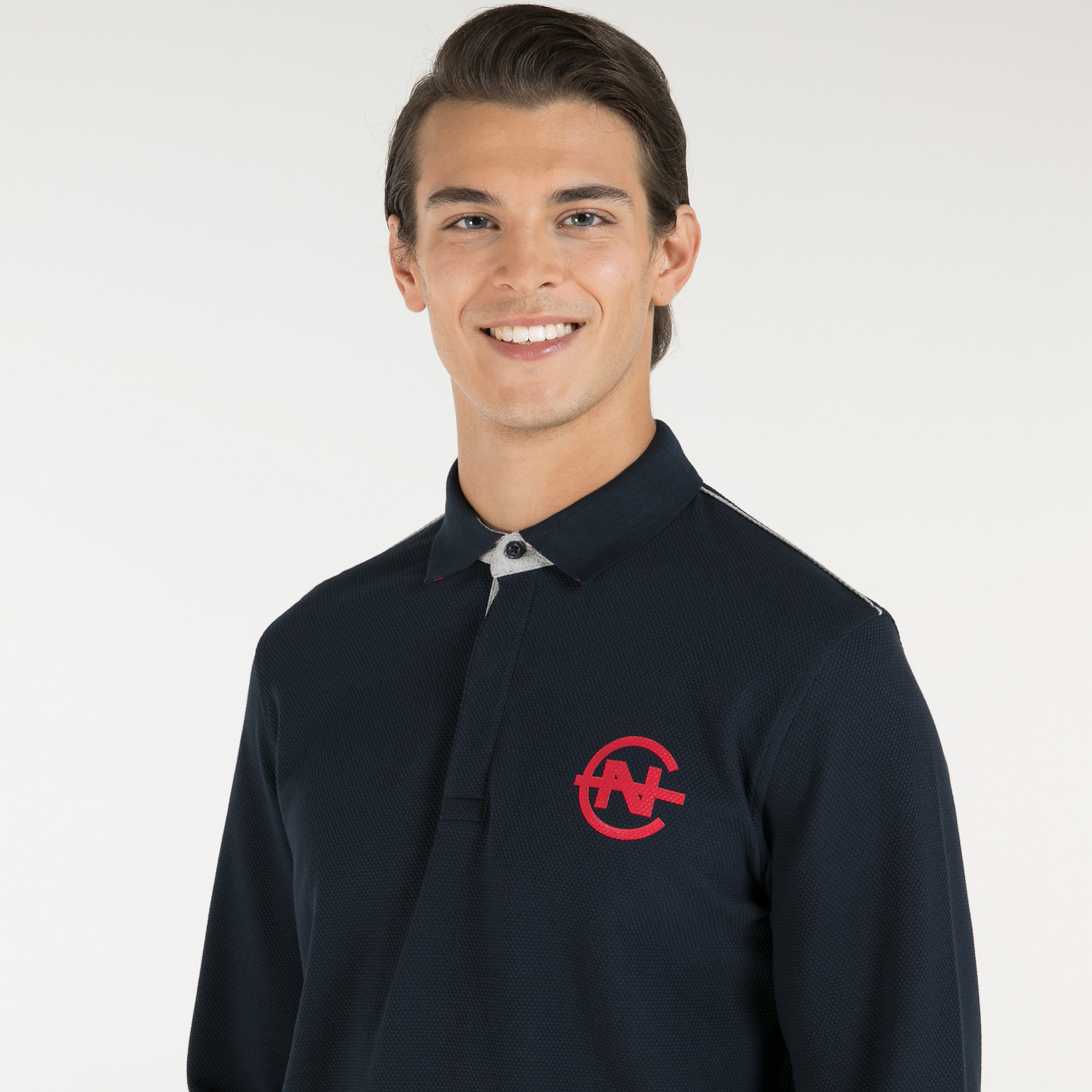 NAUTICA ERKEK LACİVERT CLASSİC FİT ARMÜRLÜ UZUN KOLLU POLO