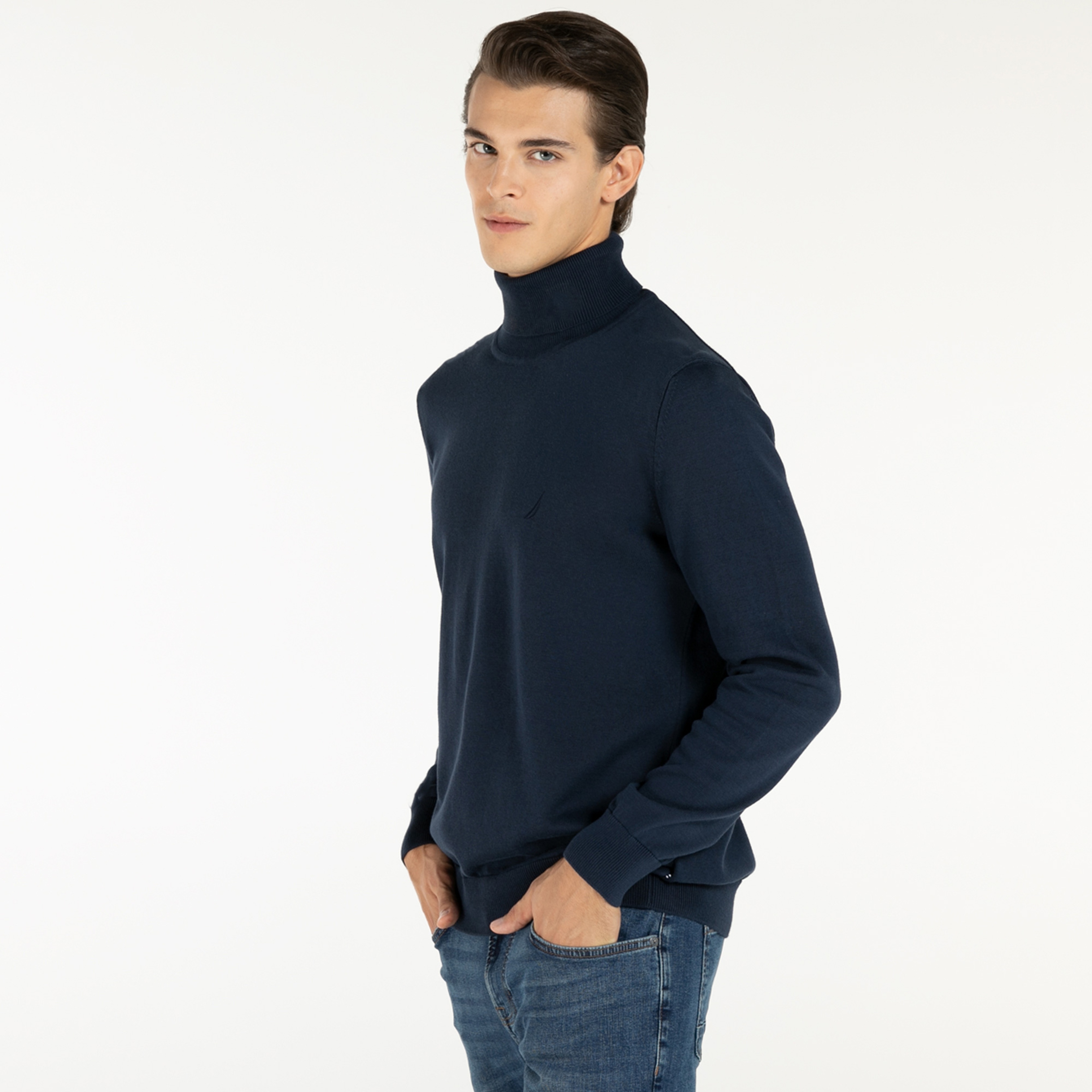 NAUTICA ERKEK LACİVERT UZUN KOLLU TRİKO KAZAK