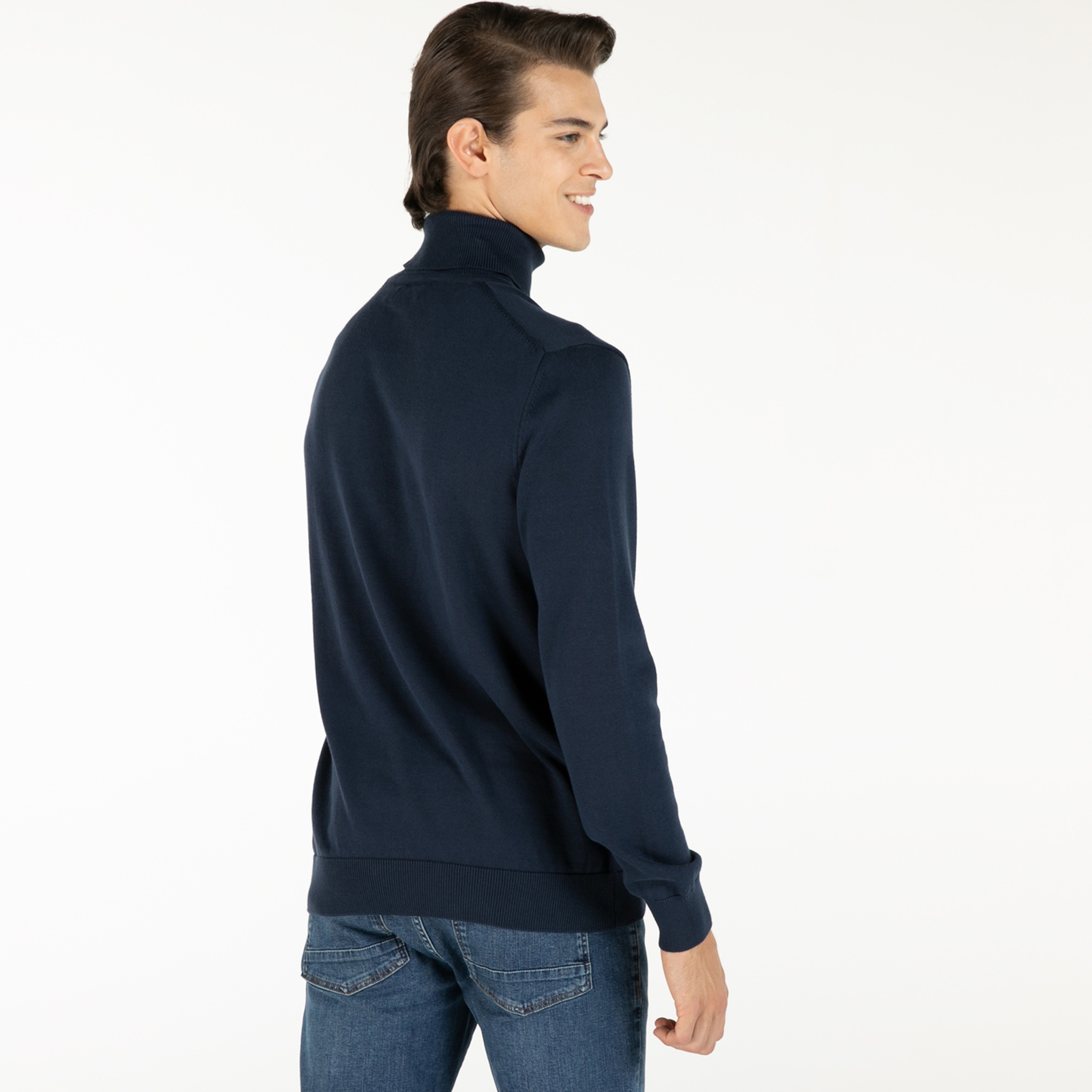 NAUTICA ERKEK LACİVERT UZUN KOLLU TRİKO KAZAK