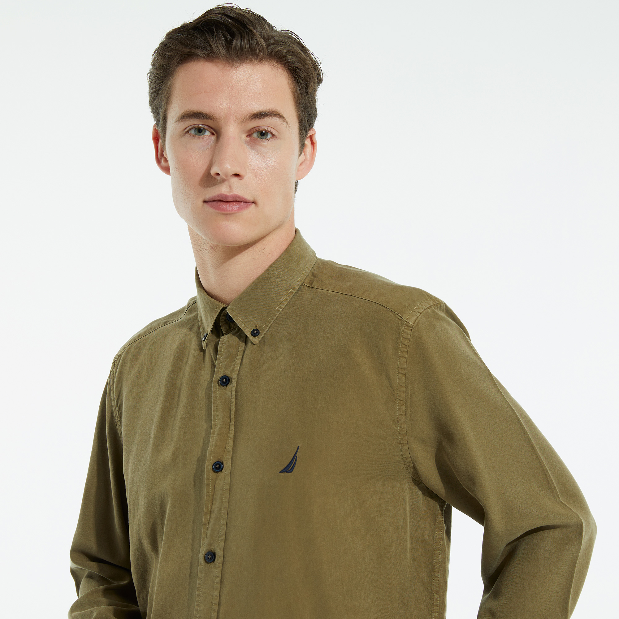 NAUTICA ERKEK YEŞİL UZUN KOLLU CLASSIC FIT GÖMLEK