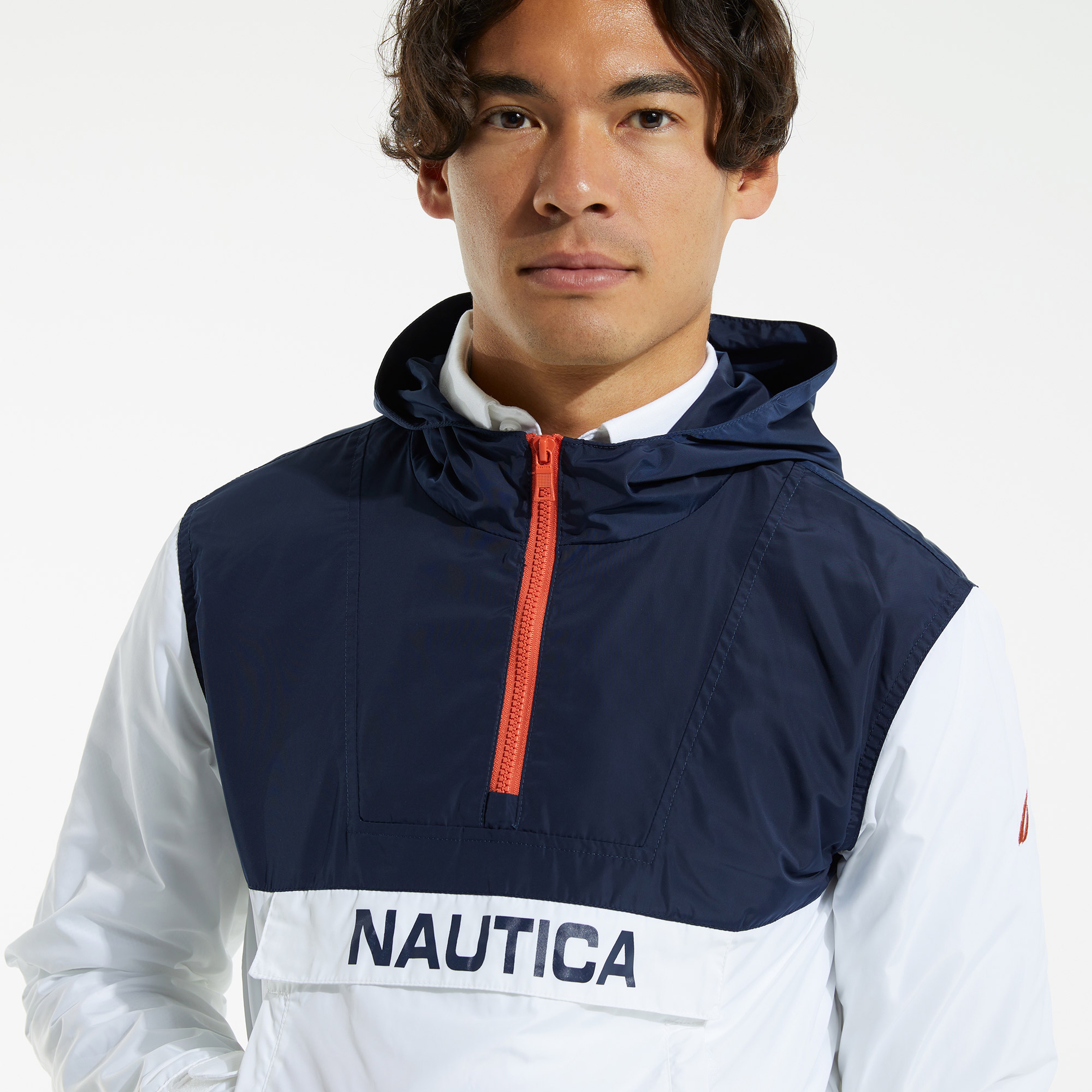 NAUTICA ERKEK BEYAZ BLOK DESEN MONT