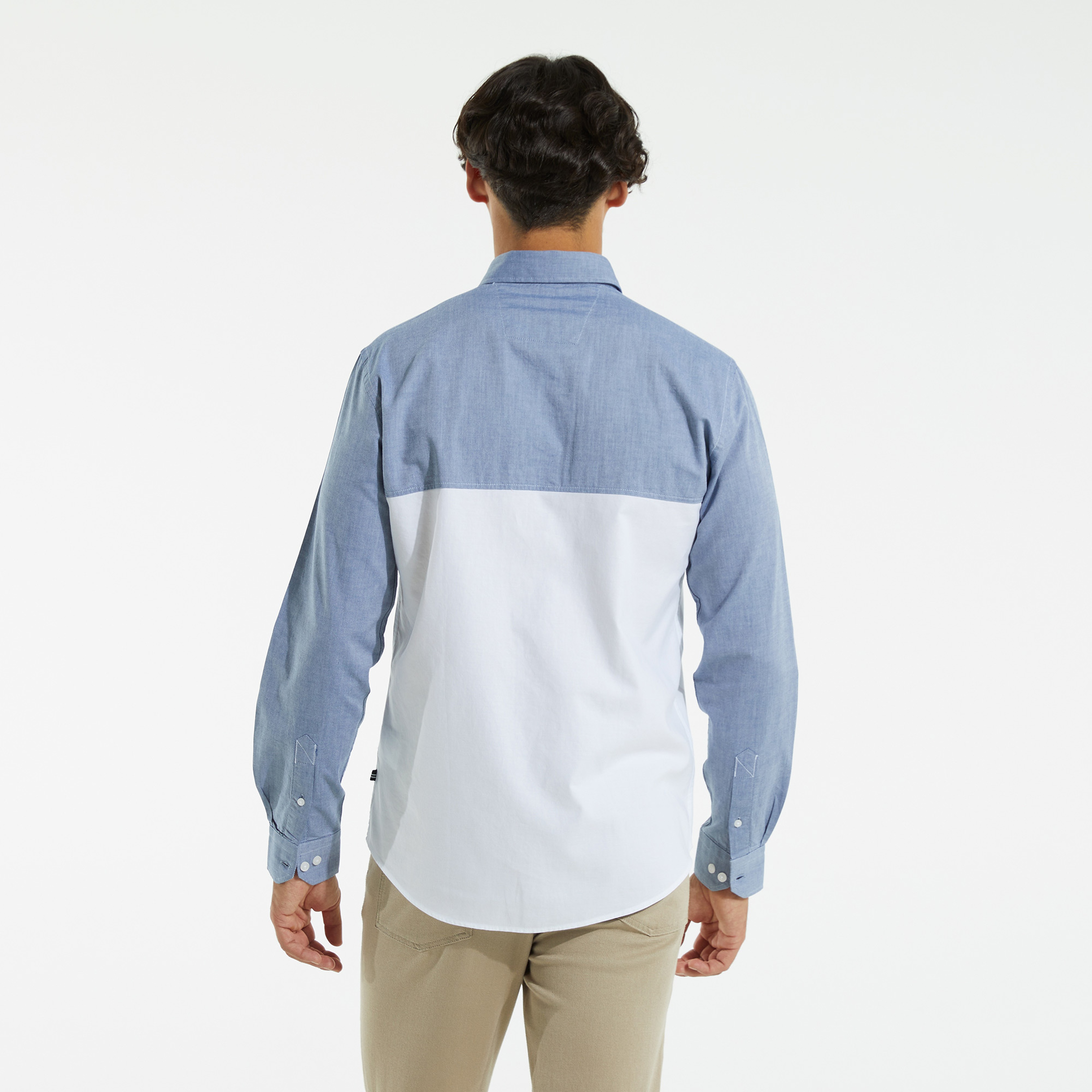 NAUTICA ERKEK MAVİ UZUN KOLLU SLIM FIT GÖMLEK