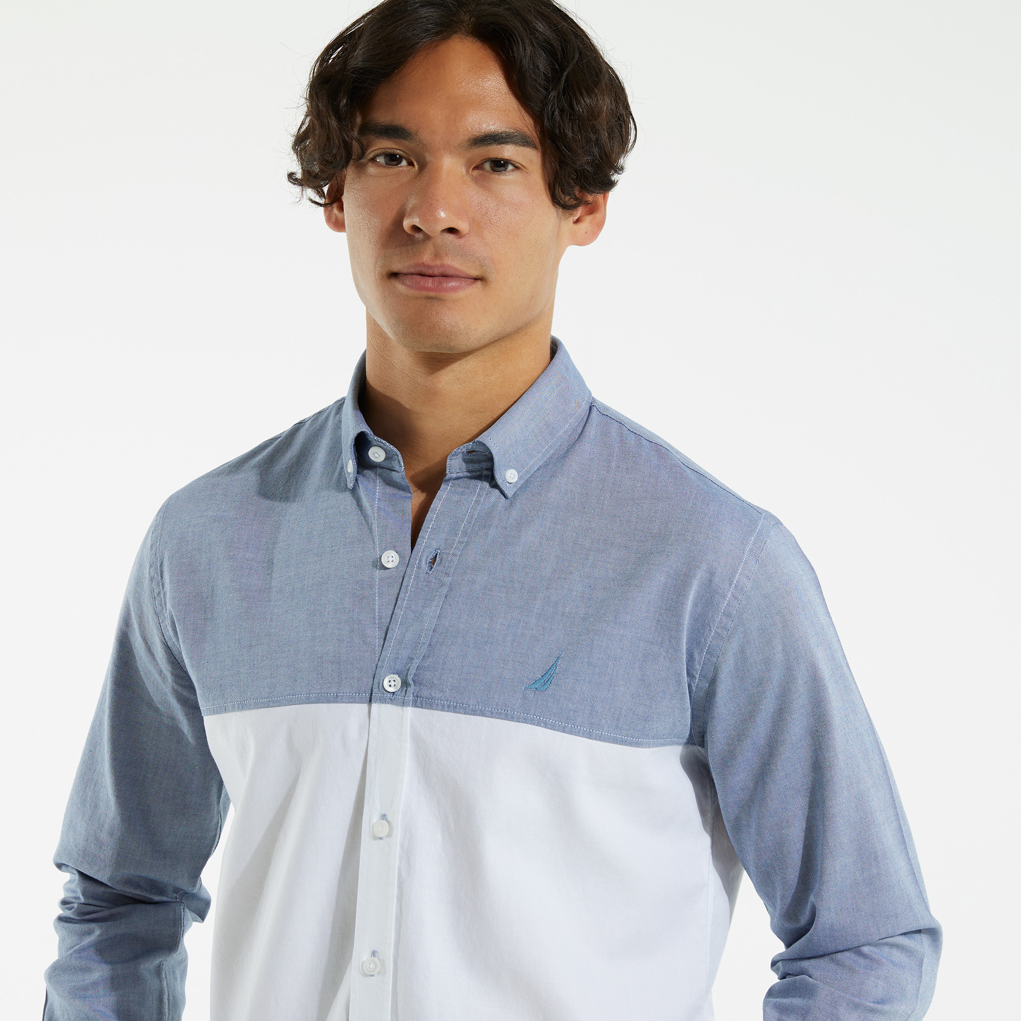 NAUTICA ERKEK MAVİ UZUN KOLLU SLIM FIT GÖMLEK