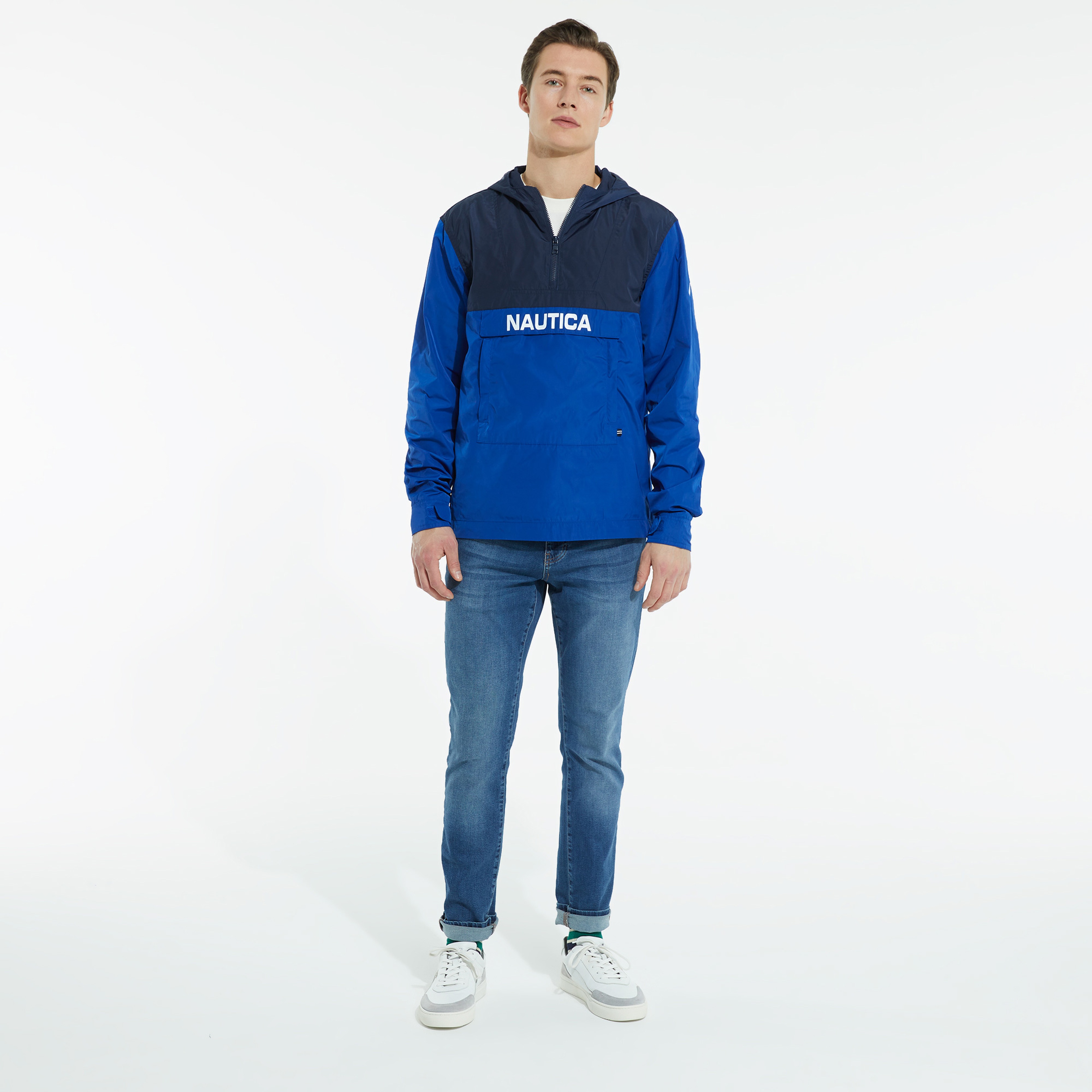 NAUTICA ERKEK LACİVERT BLOK DESEN MONT