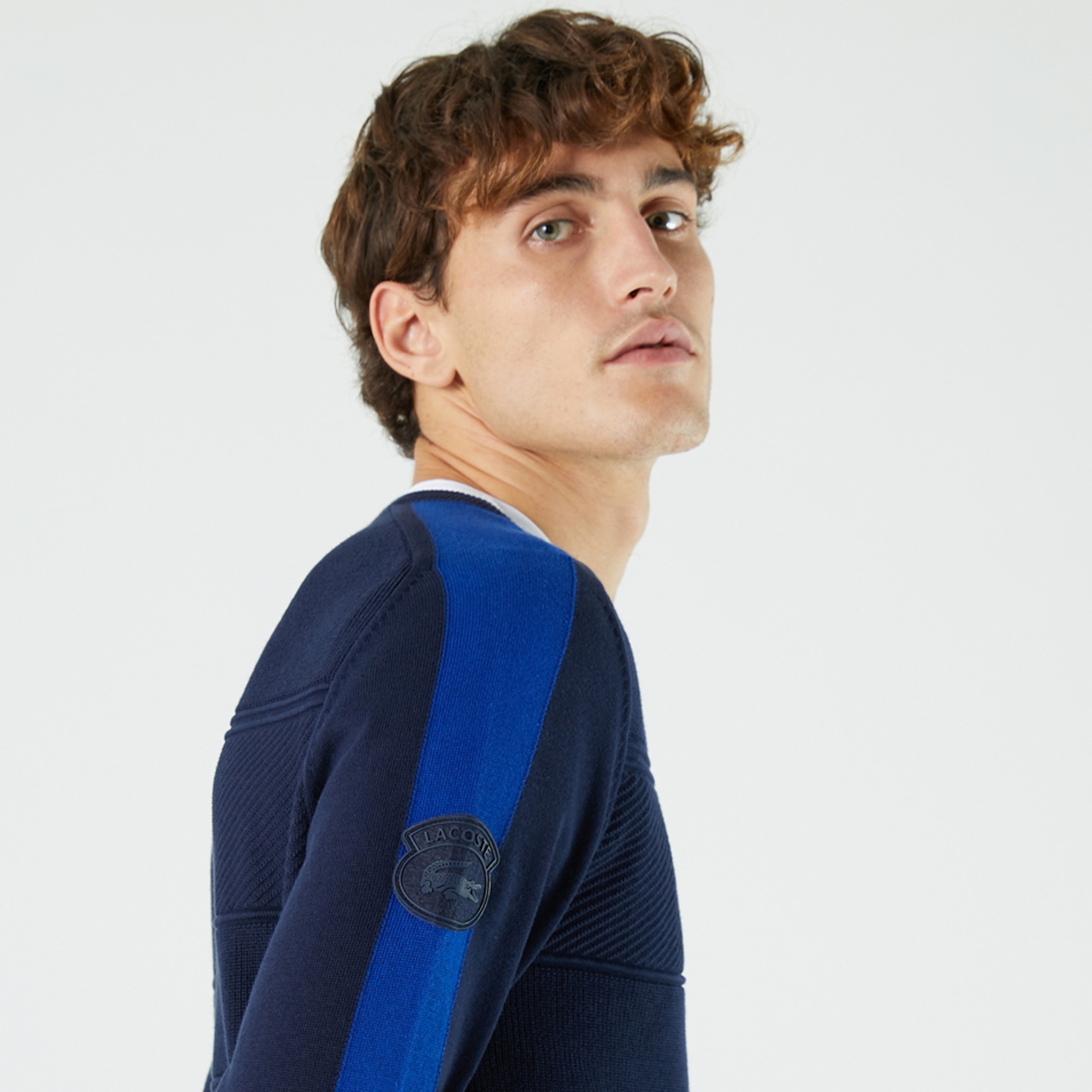 Lacoste Erkek Regular Fit Bisiklet Yaka Lacivert Kazak