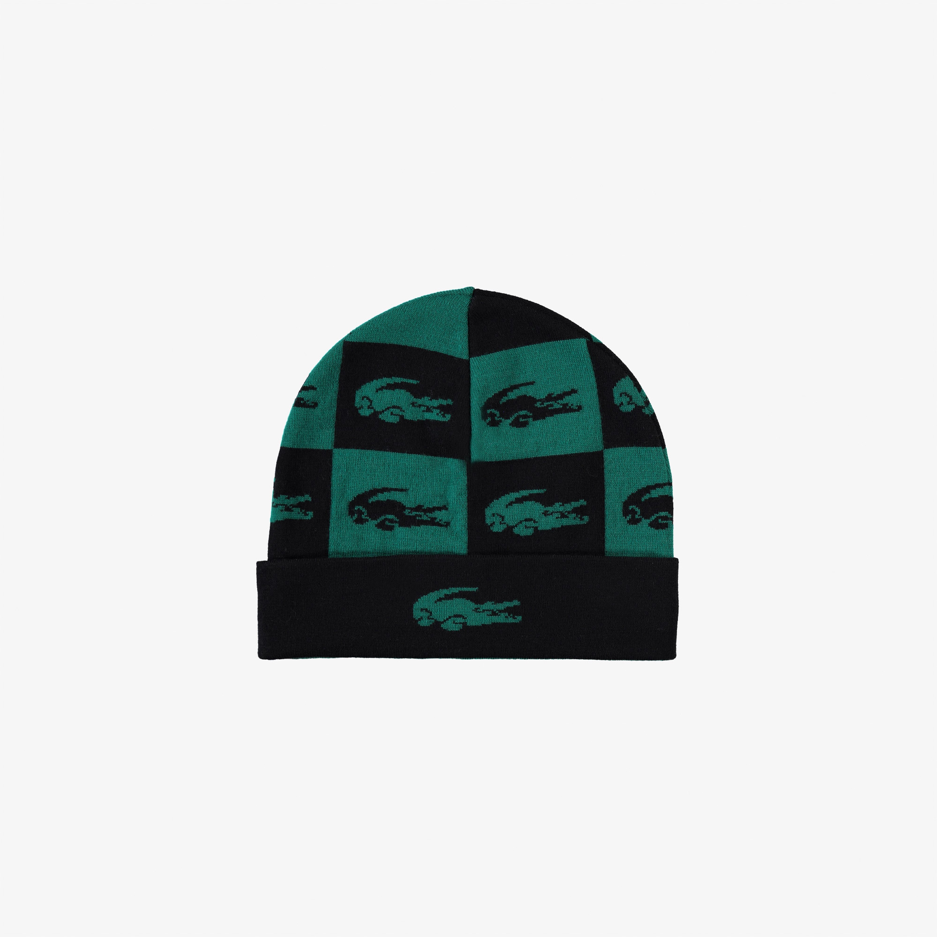 Lacoste Erkek Ekose Baskılı Yeşil Bere