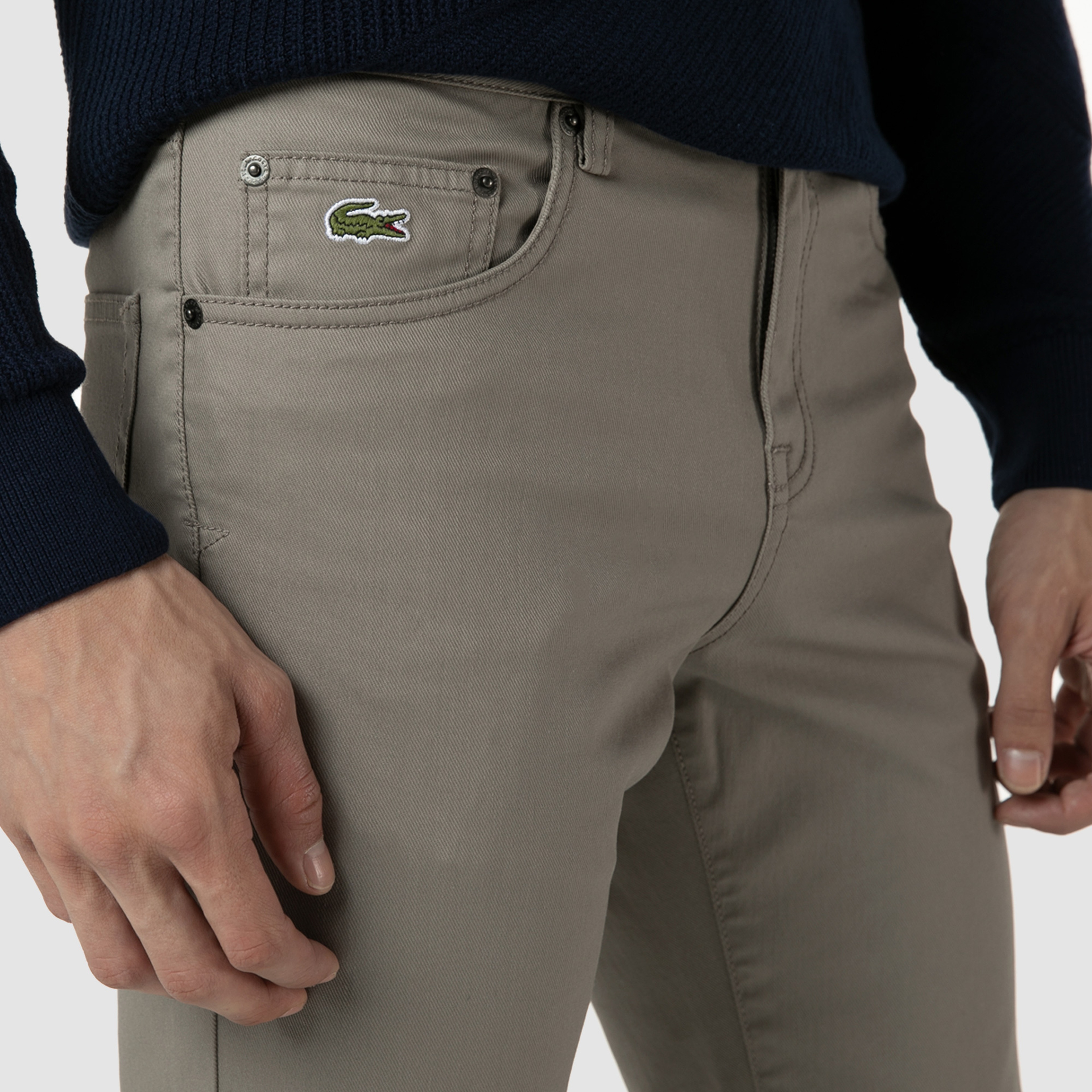 Lacoste Erkek Slim Fit Gri Denim Pantolon