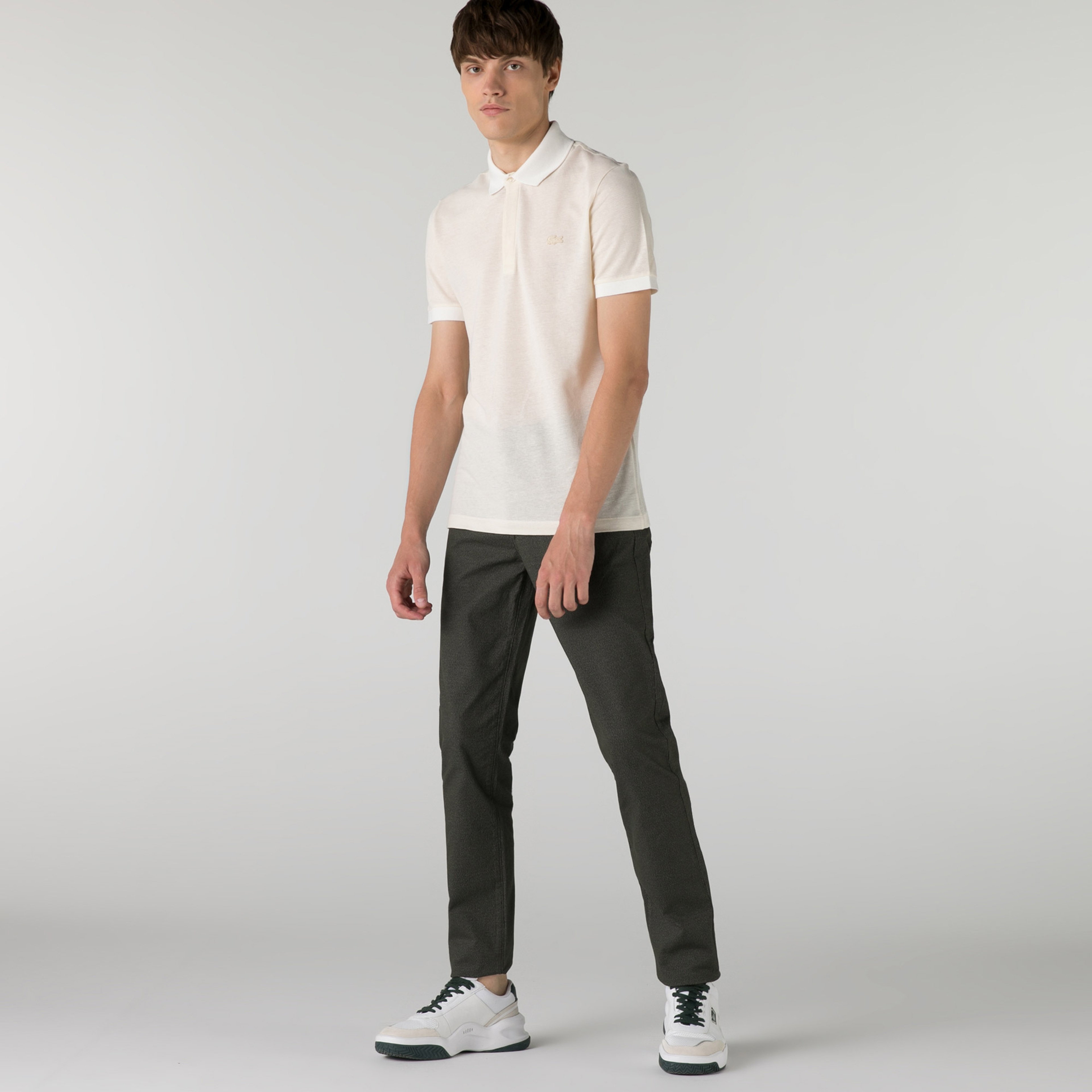 Lacoste Erkek Slim Fit Desenli Haki Pantolon