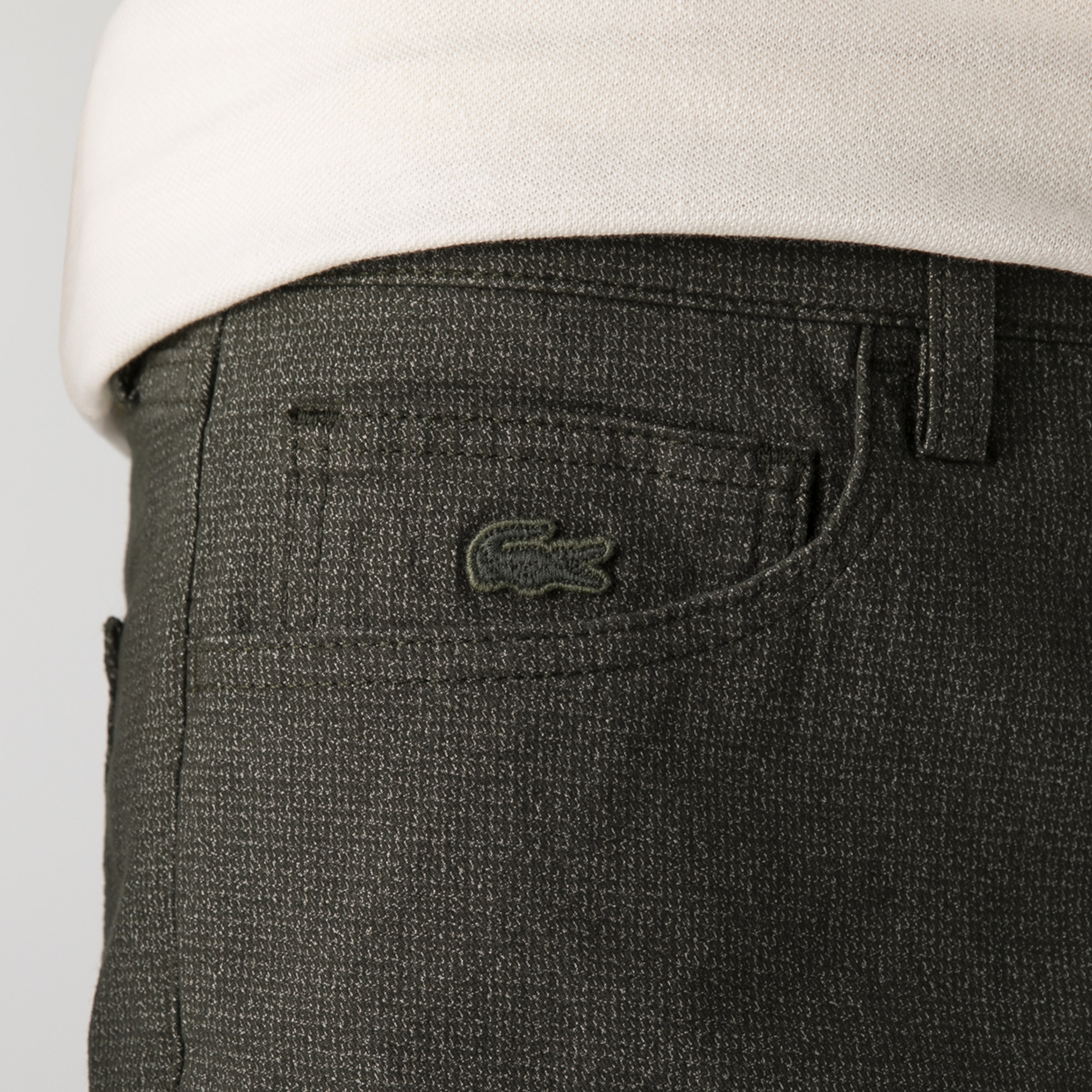 Lacoste Erkek Slim Fit Desenli Haki Pantolon