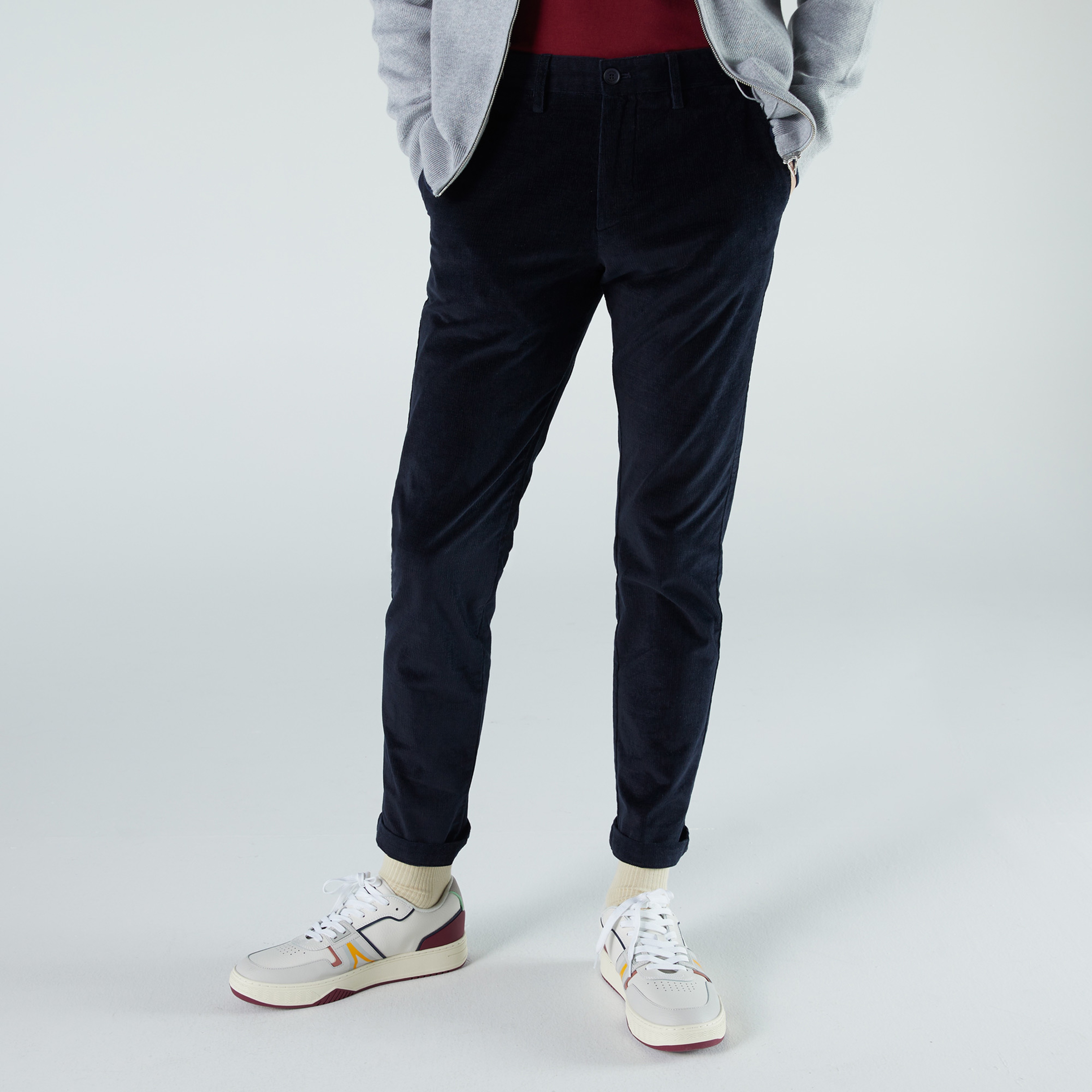 Lacoste Erkek Regular Fit Kadife Lacivert Pantolon