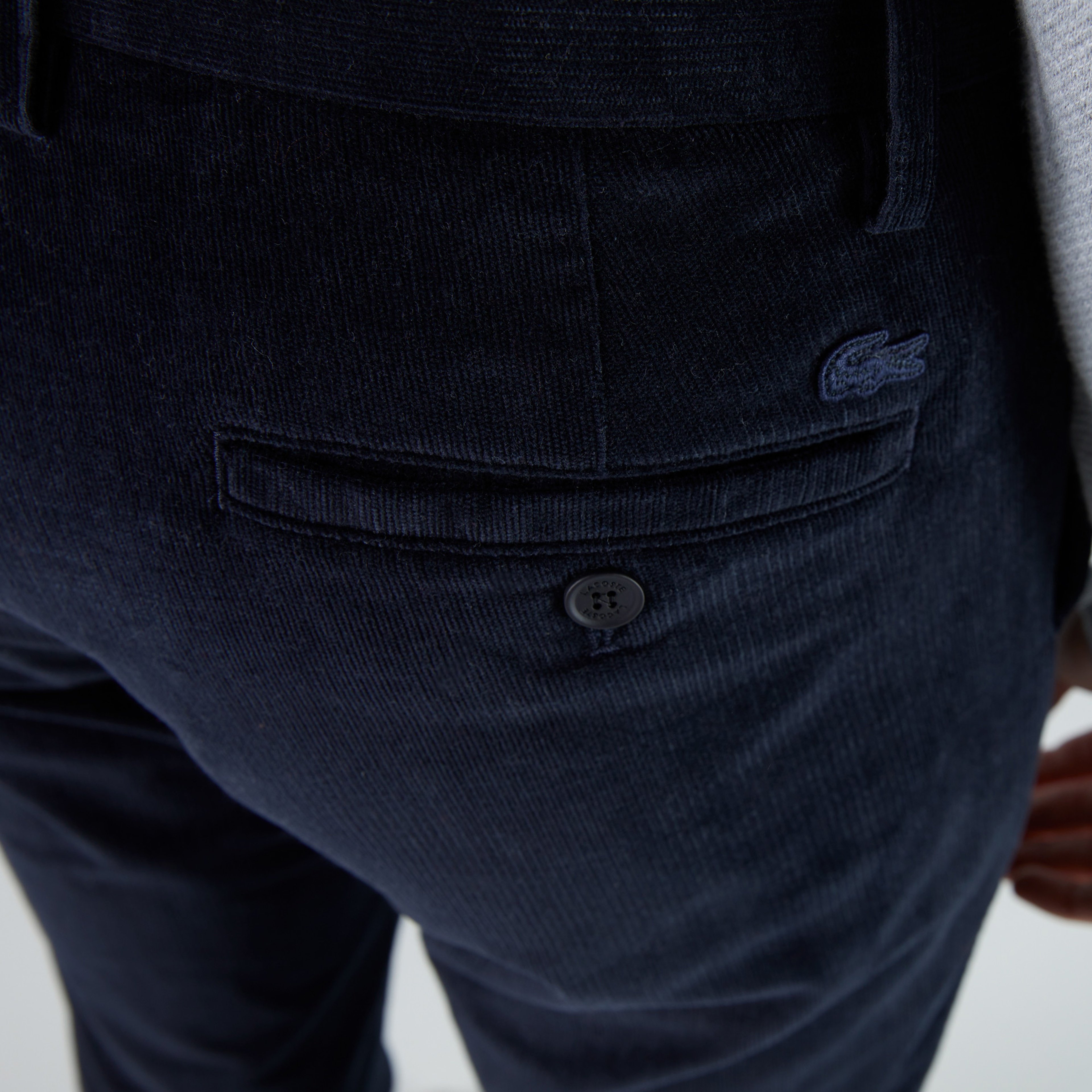 Lacoste Erkek Regular Fit Kadife Lacivert Pantolon