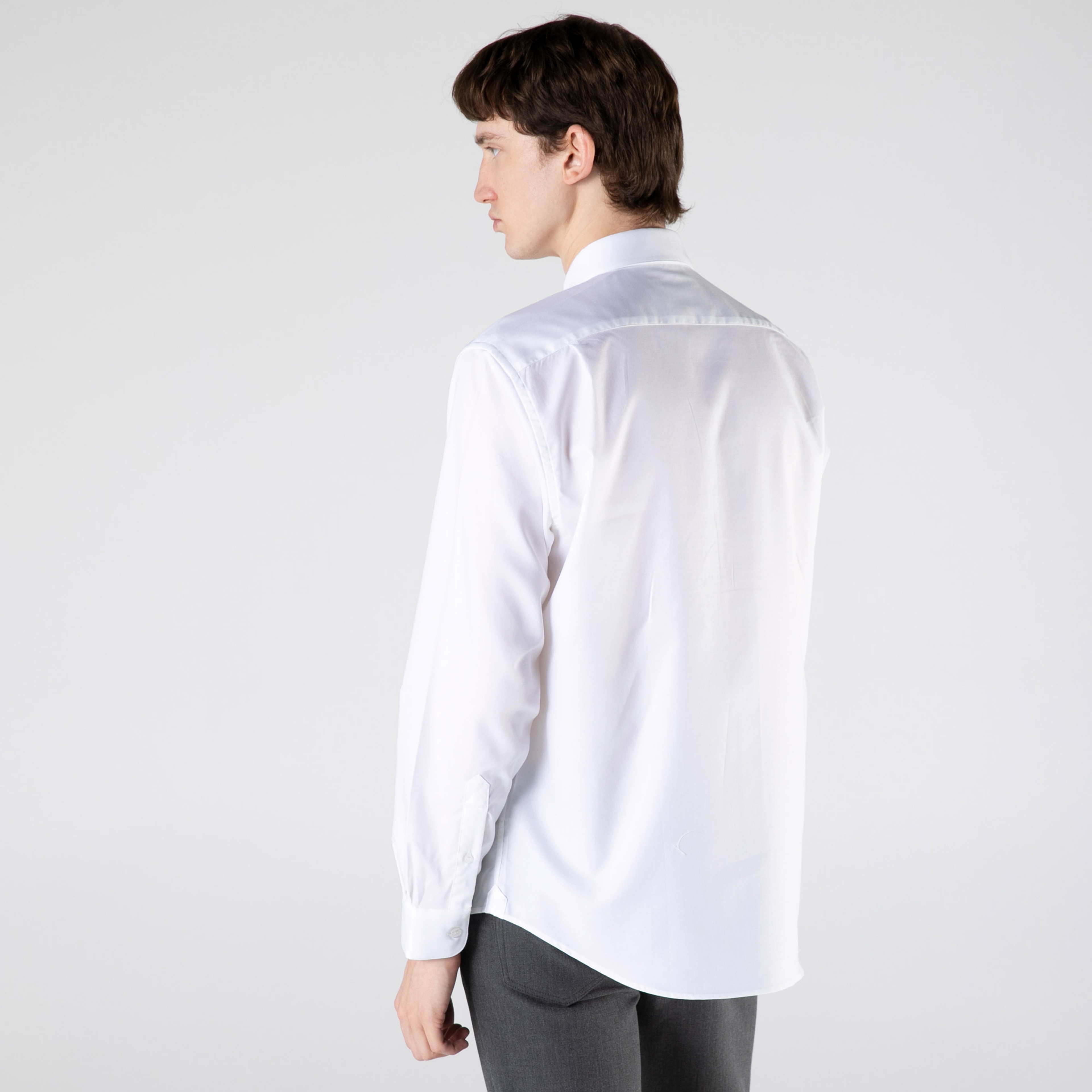 Lacoste Erkek Regular Fit Düğmeli Yaka Beyaz Gömlek