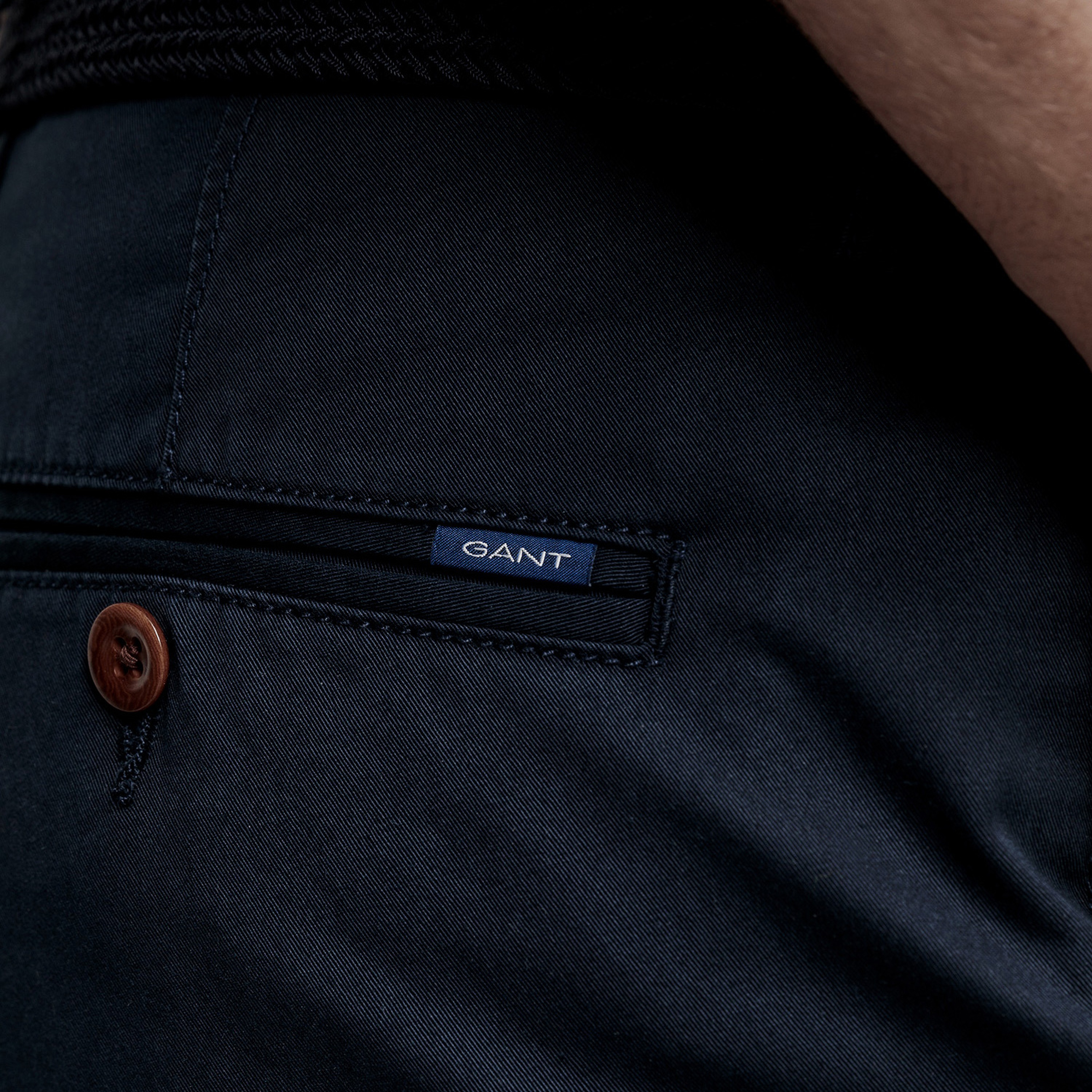 GANT Erkek Lacivert Slim Fit Twill Chino Pantolon