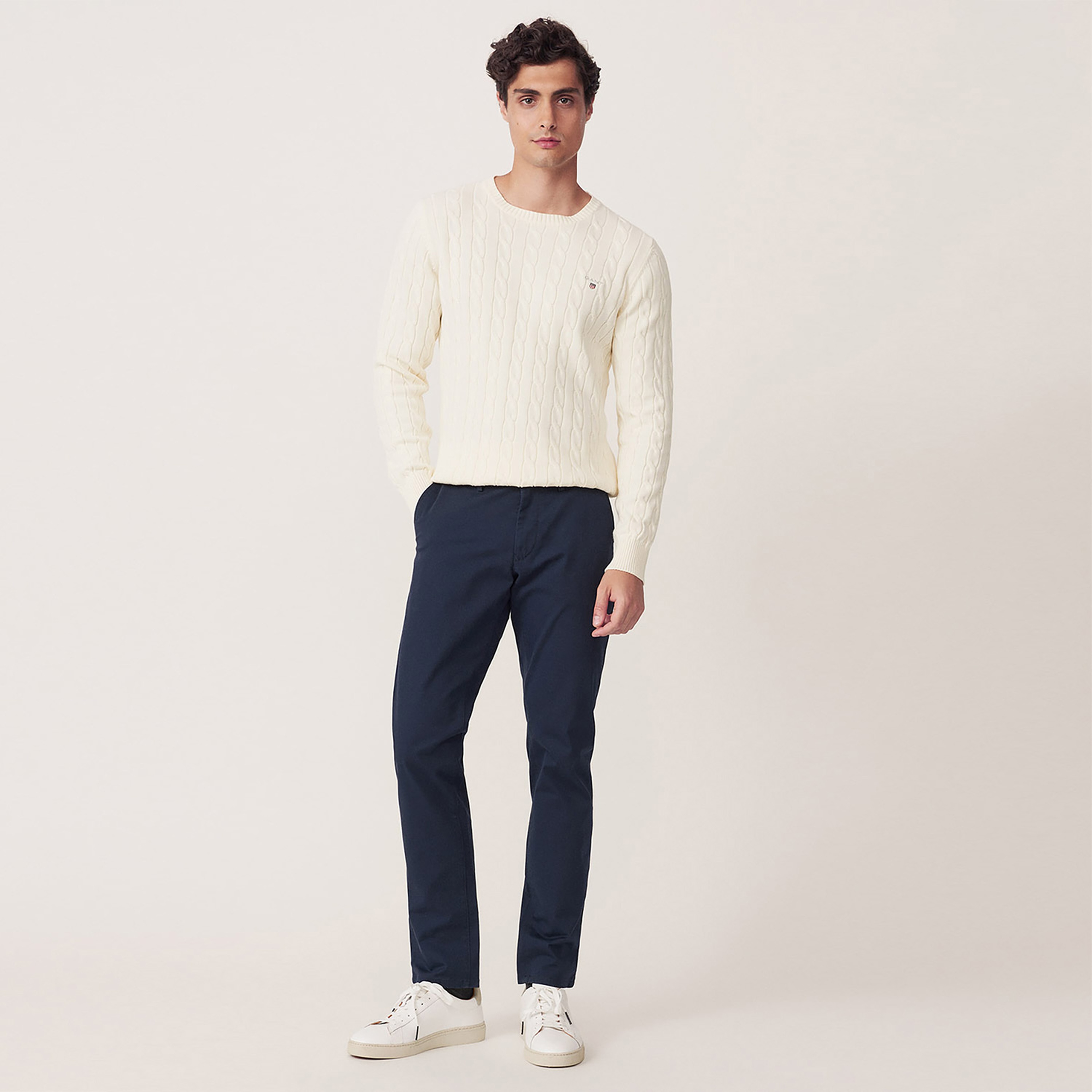 GANT Erkek Lacivert Slim Fit Twill Chino Pantolon